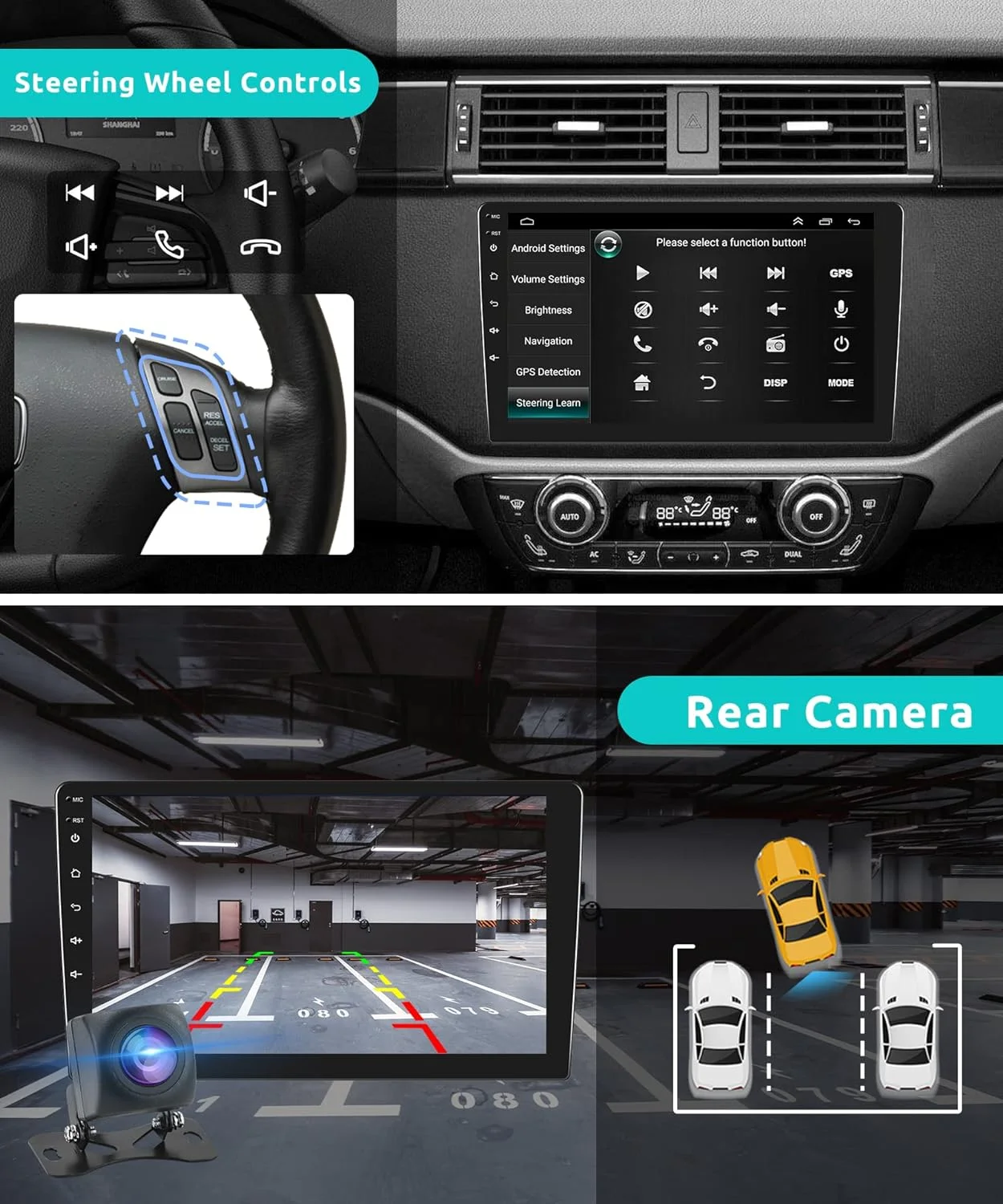 THONZER for Toyota Corolla 2013-2016 Android Car Stereo with Wireless Carplay, 10.1 Inch Touch Screen Car Radio with GPS Navigation Bluetooth FM HiFi WiFi Android Auto + Backup Camera