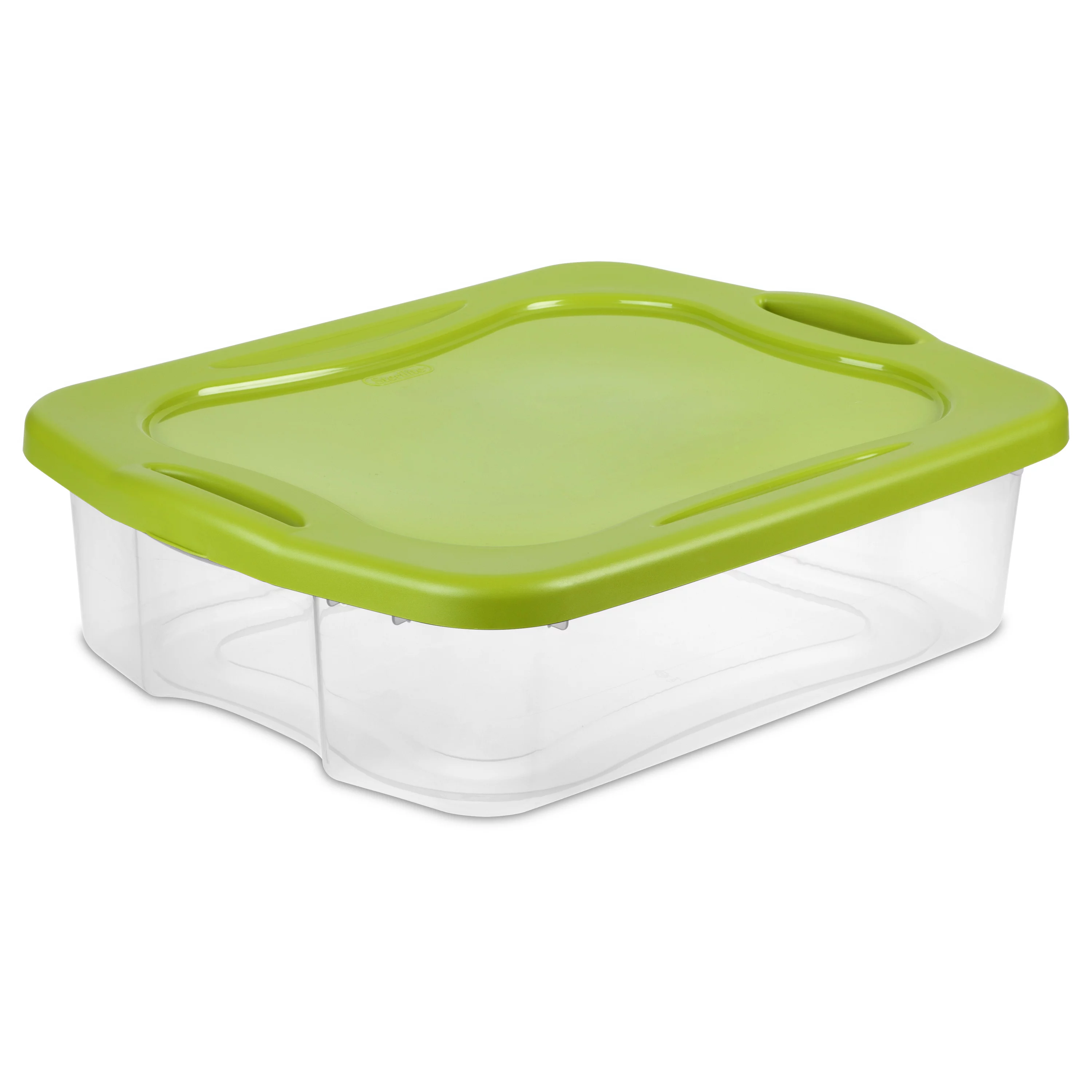 Sterilite 35 Qt. EZ Carry Clear/ Spicy Lime Set of 6