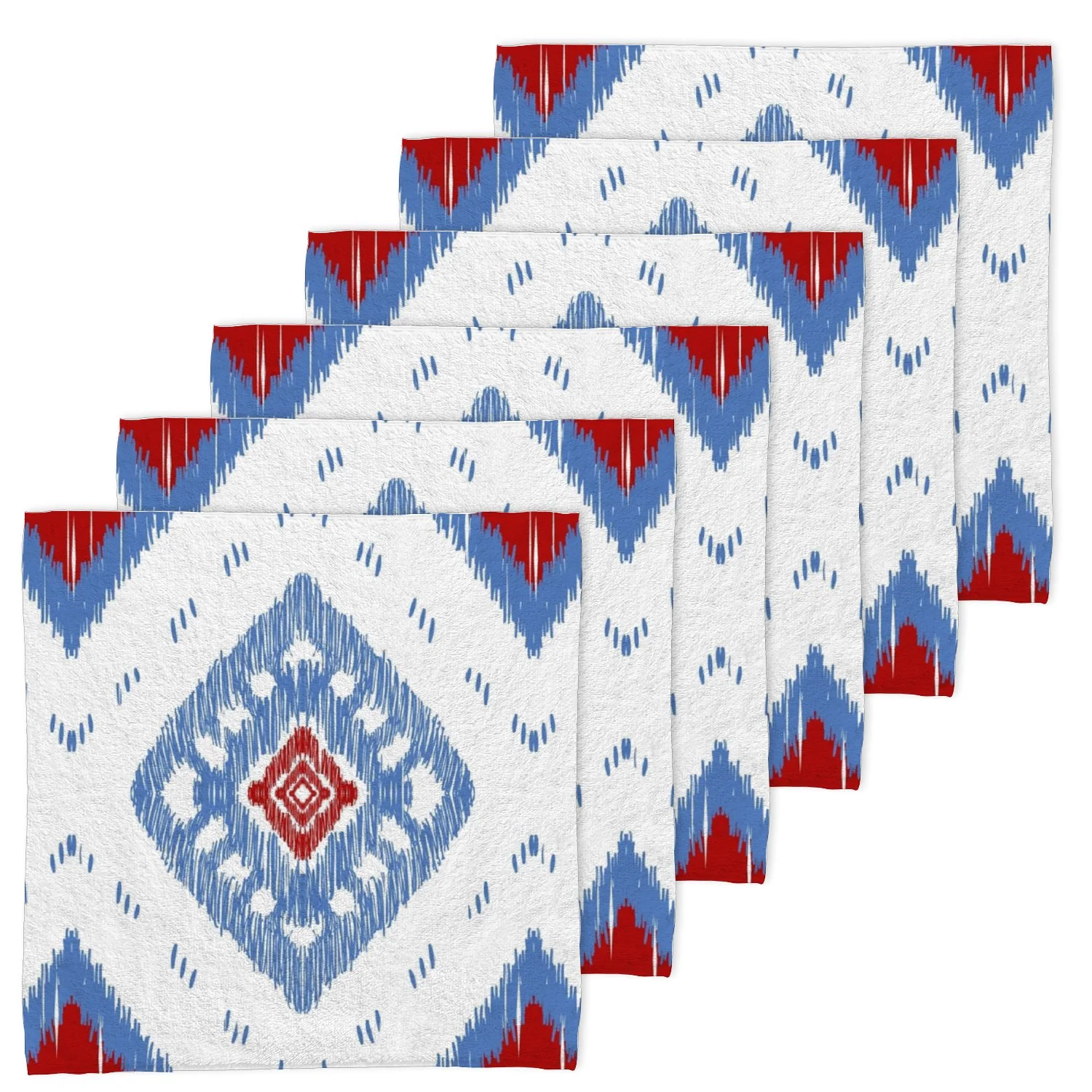 ANYWAY.GO 4 pack Baby Washcloths - 12 x 12 Inch Super Soft Baby Towels - 100% Cotton Highly Absorbent Wash Cloths for Face and Body,African Ikat Paisley Embroidery