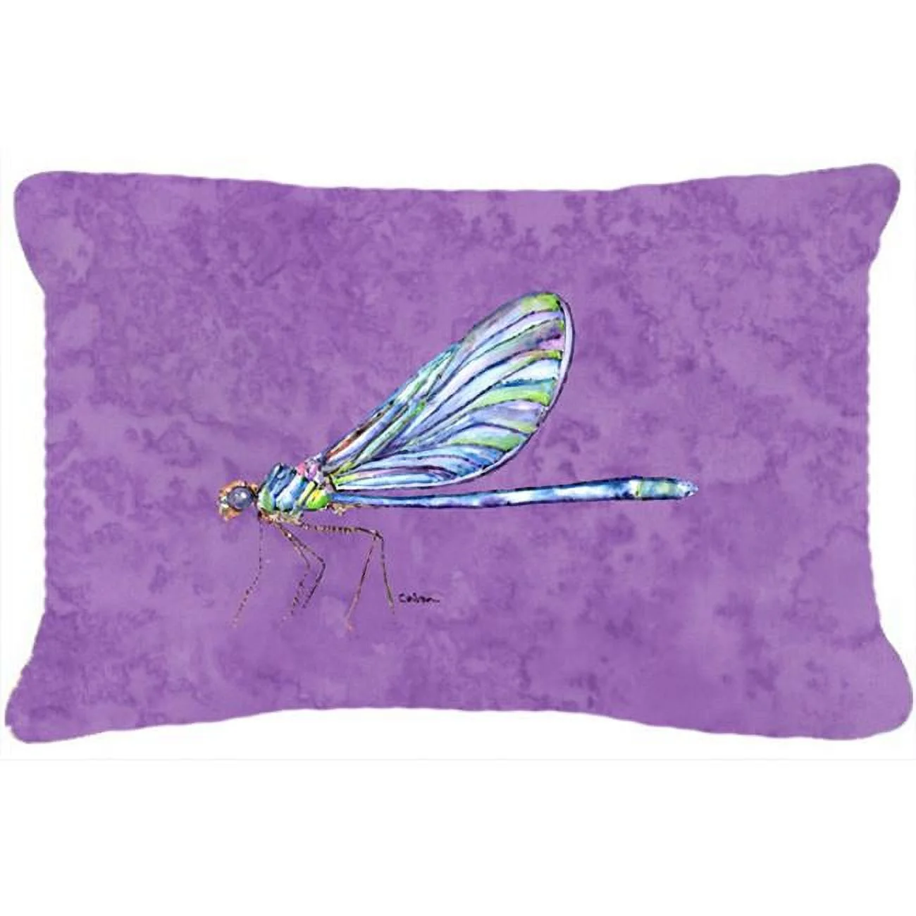 Carolines Treasures  Dragonfly on Purple Fabric Decorative Pillow - 12 x 16 In.