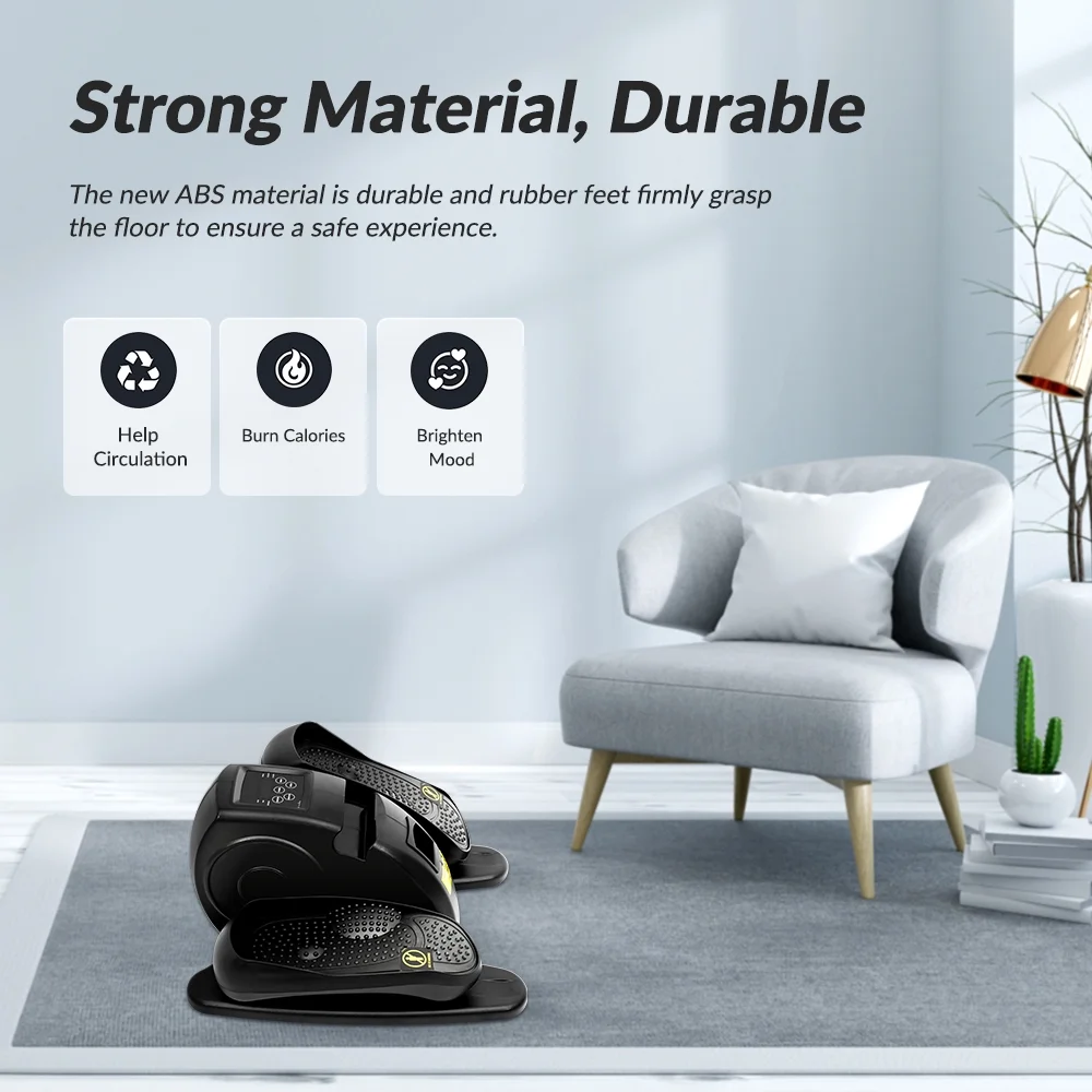 Under Desk Elliptical Machine, Leg Exerciser for Seniors Fully Assembled, Quiet & Portable Electric Seated Pedal Exerciser Adjustable Speeds with Remote Control