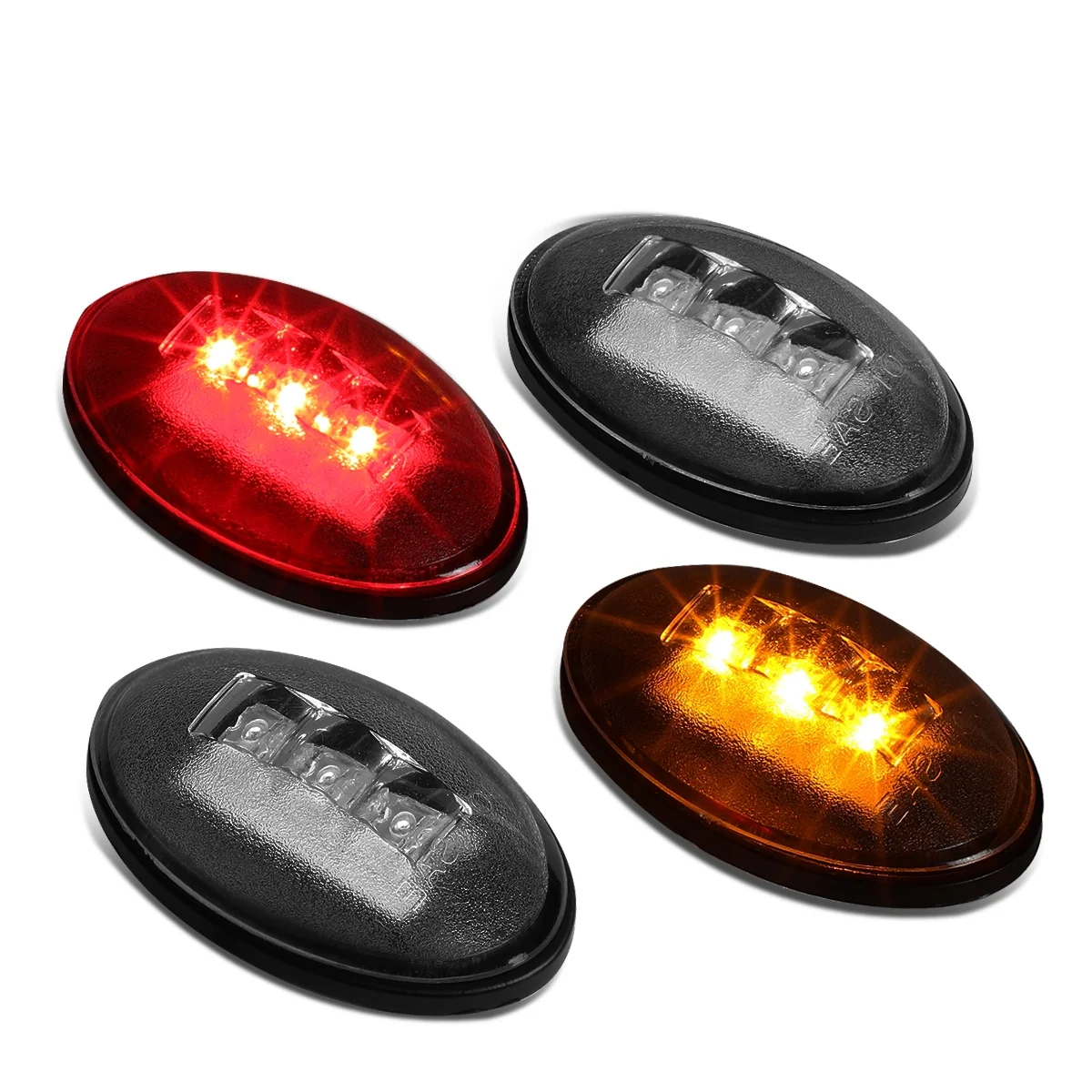 DNA Motoring FENDL-FSD99-SM For 1999 to 2010 Ford F250 / F350 / F450 Super Duty LED Dually Bed Fender Side Marker Light Set 00 01 02 03 04 05 06 07 08 09