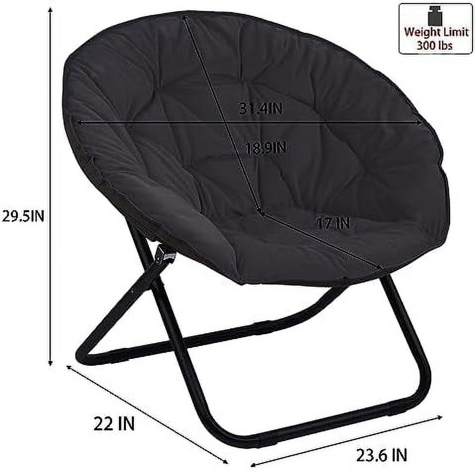 CHNBVC Folding Faux Fur Saucer Chair Portable Folding Soft  Chair for Bedroom  Dorm Rooms  Apartments  Lounging  Garden and Courtyard  Grey