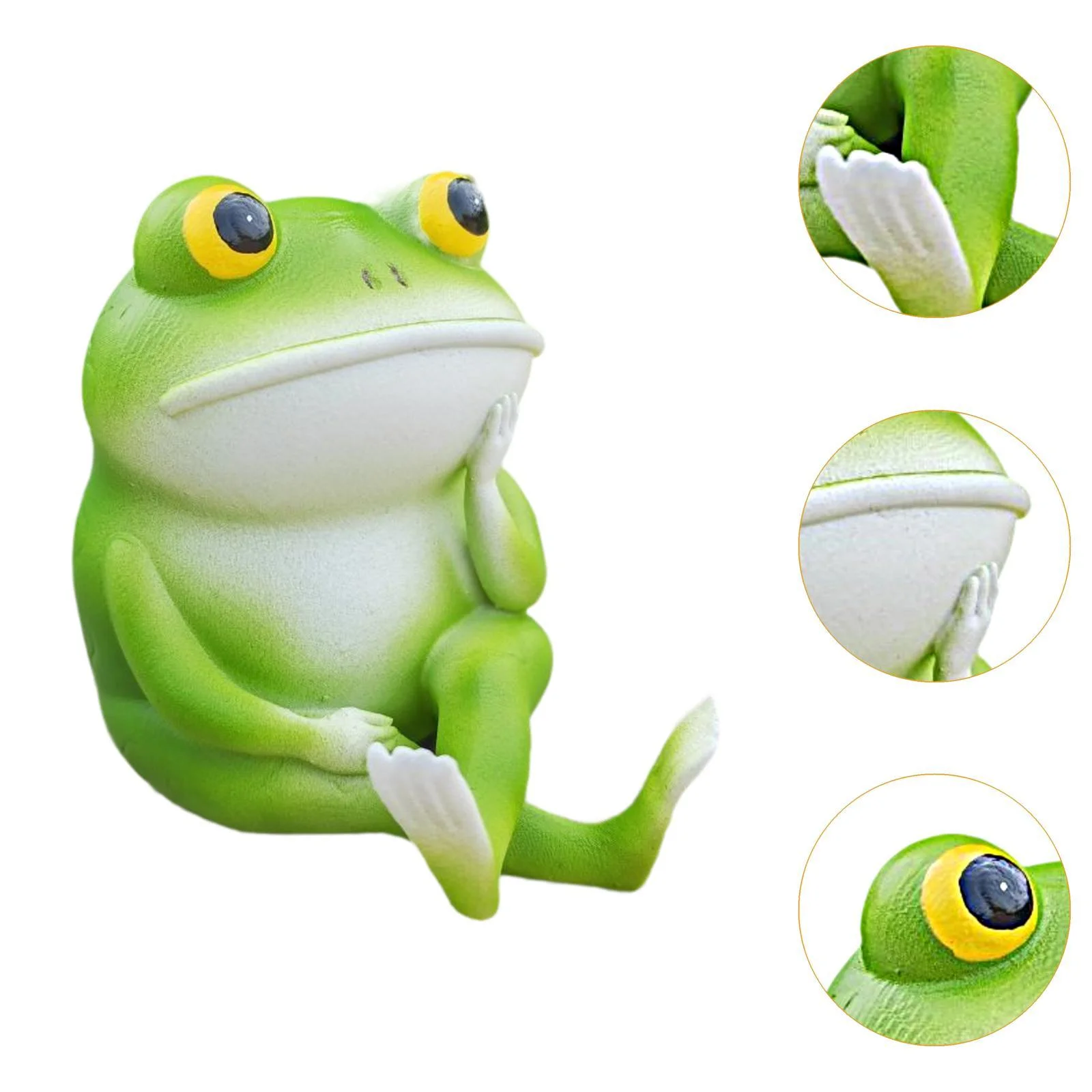 SunniMix Miniature Garden Figurine Resin Sculpture Home Fireplace Thinker Frog Statue