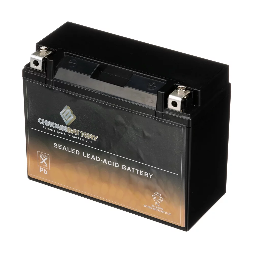 Chrome Battery Y50-N18L-A3 (50-N18L-A3 12 Volt,20 Ah, 260 CCA) Snowmobile Battery for Polaris 750cc Wide Track 2008
