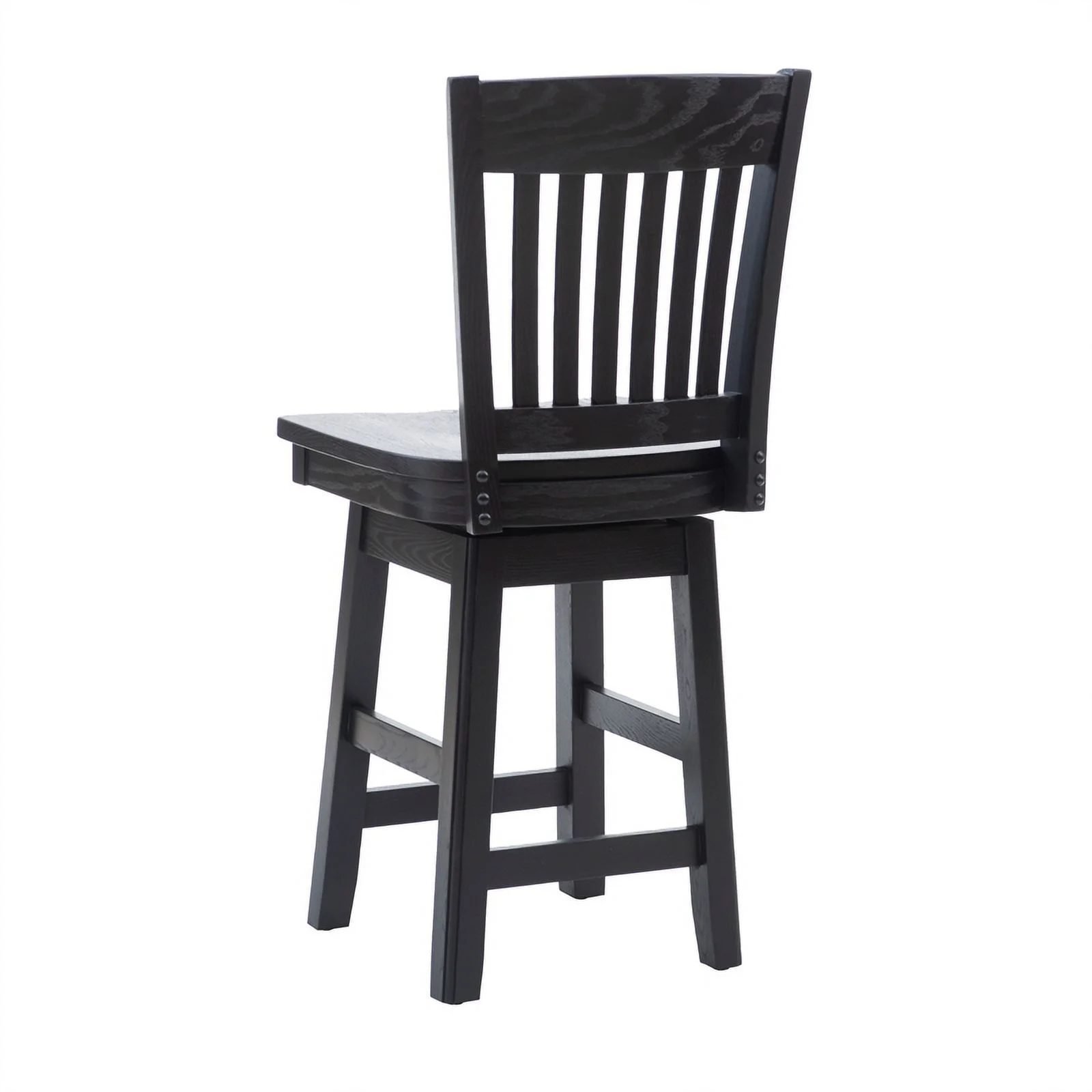 Pemberly Row Solid Beechwood Slat Back Swivel 24