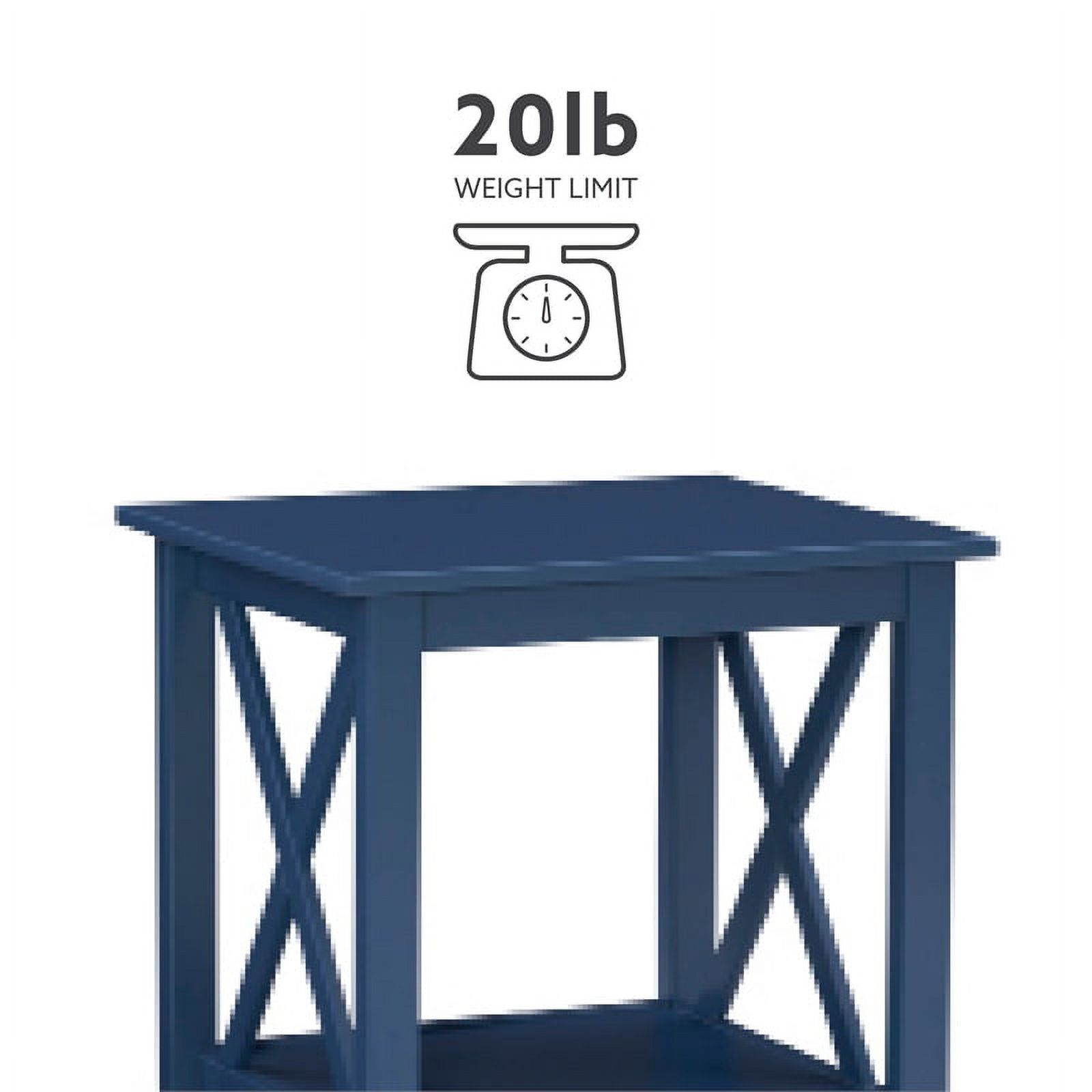 Linon Dalton Wood End Table in Navy Blue