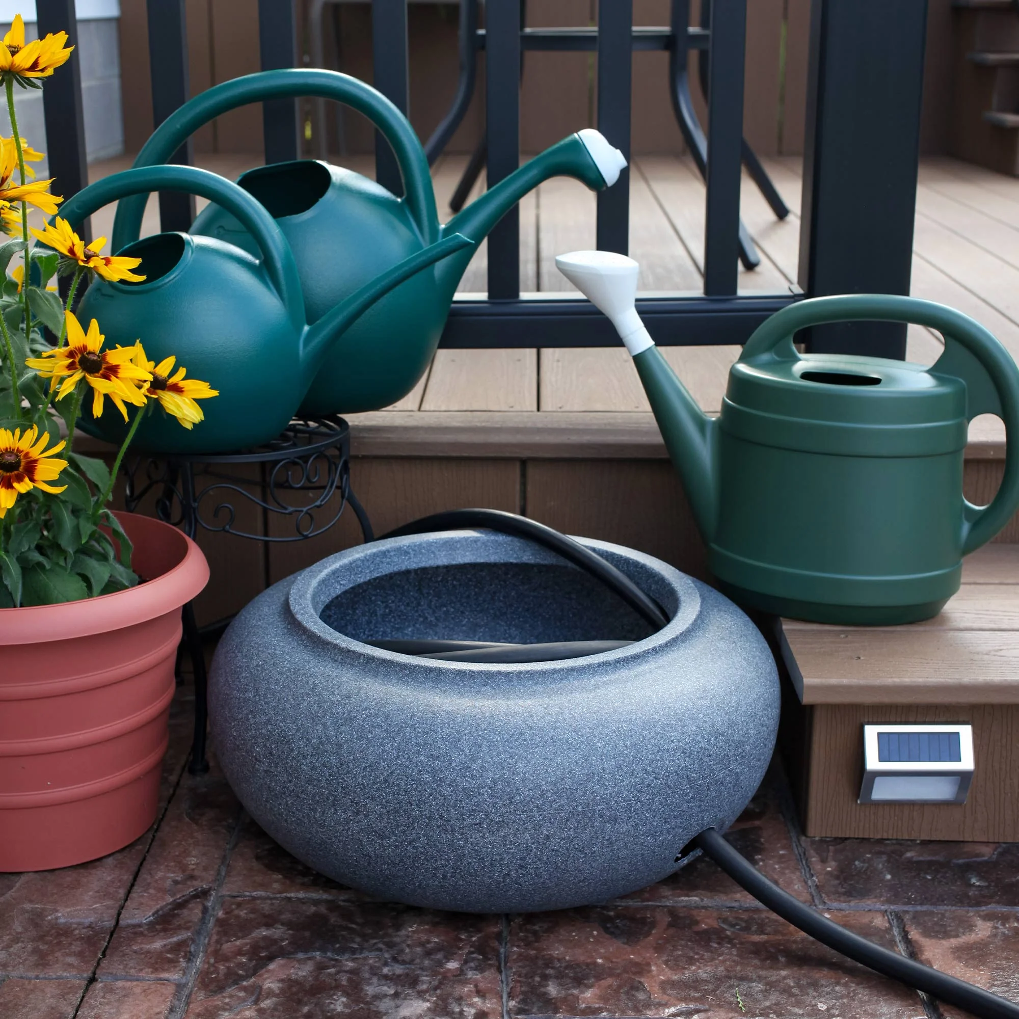 The HC Companies 21 Inch Garden Hose Pot, Terra Cotta (2 Pack)