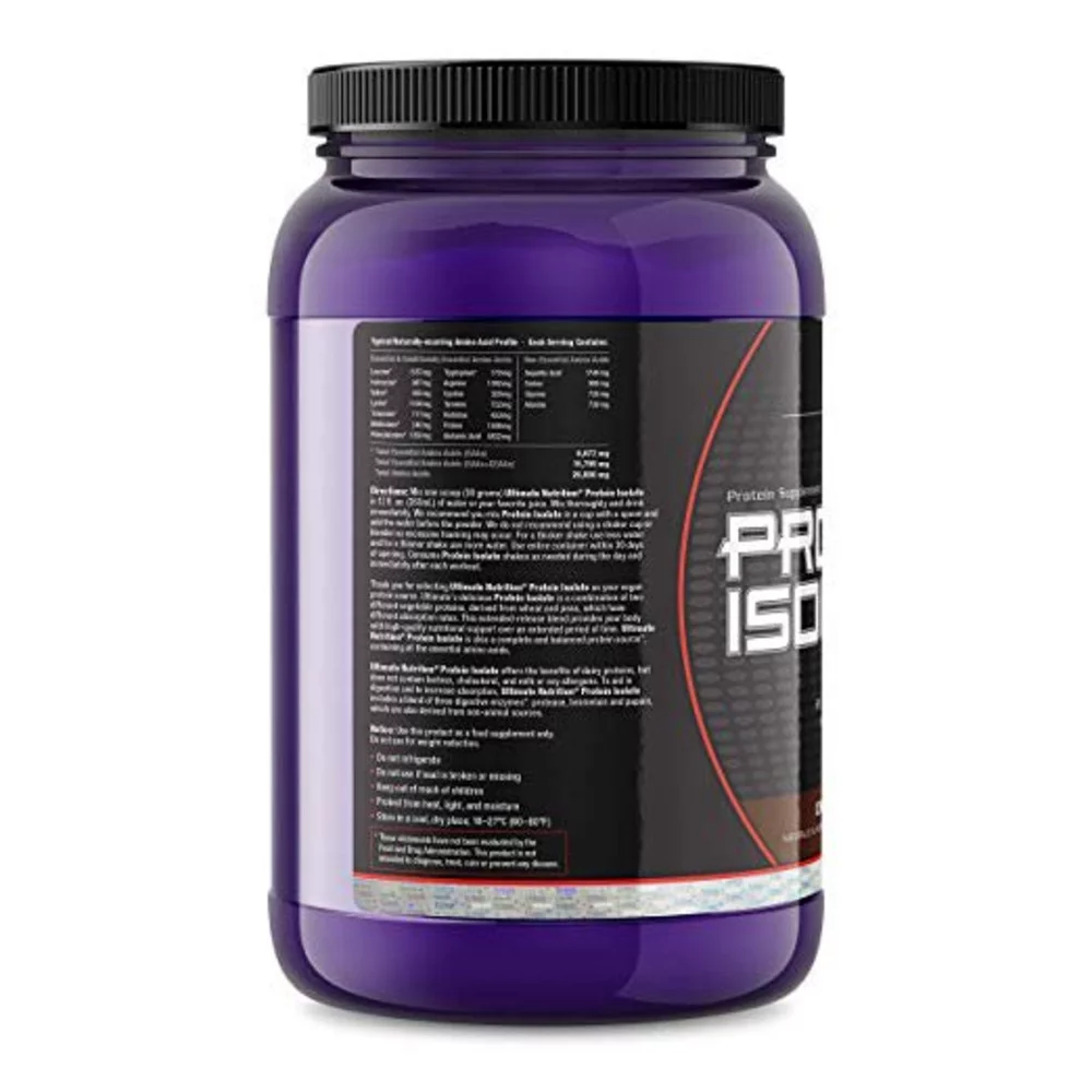 Ultimate Nutrition Vegan Protein Isolate Powder with 20g of Protein Per Serving