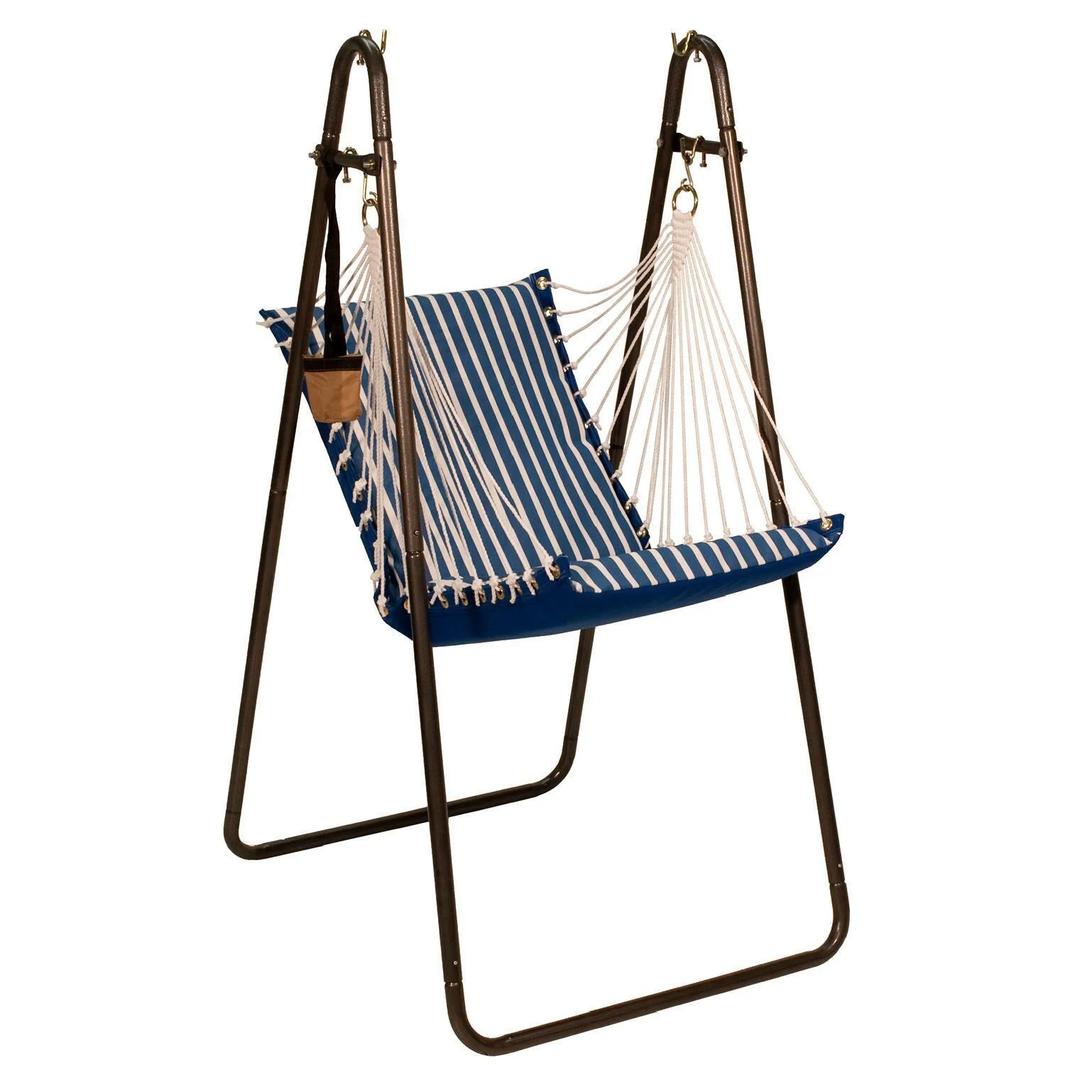 Algoma Net  Sunbrella Hanging Chair with Stand Set, Blue - Regatta