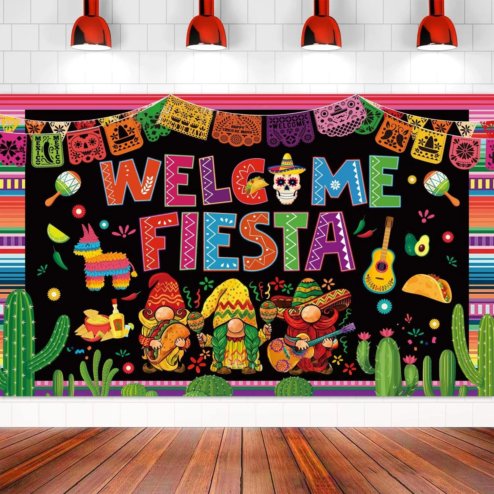 Party Dress for Women May 5th Carnival Background Cloth Banner Mexican Birthday Party Background Cloth Flag Hanging