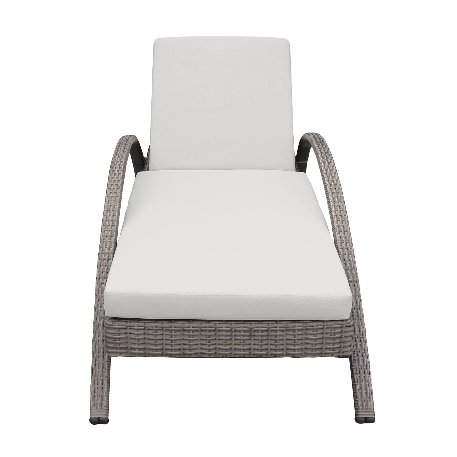 Aloha Adjustable Outdoor Chaise Lounge Chair in Grey Aluminum and Wicker