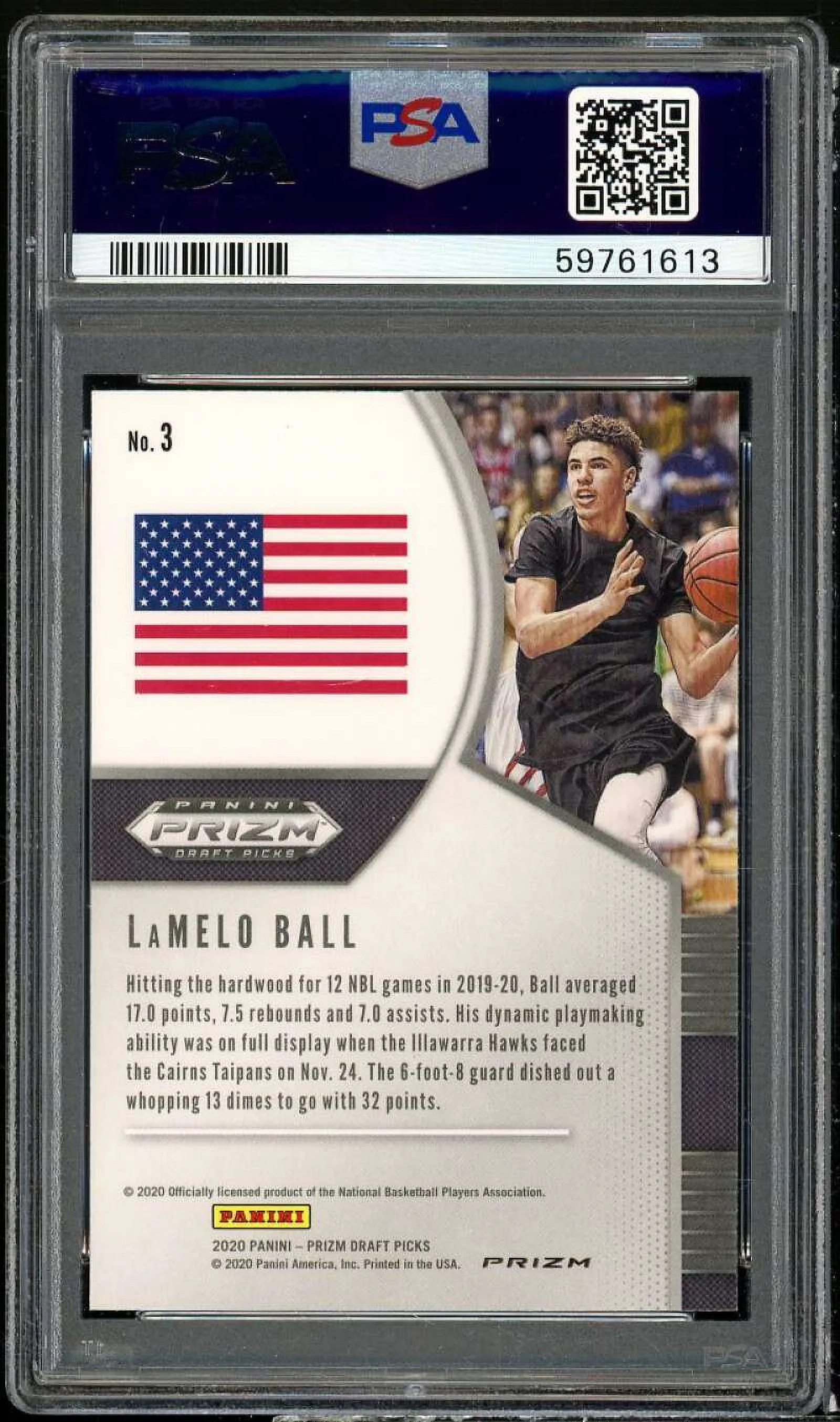 LaMelo Ball Rookie Card 2020-21 Panini Prizm Draft Picks Pink Ice #3 PSA 9