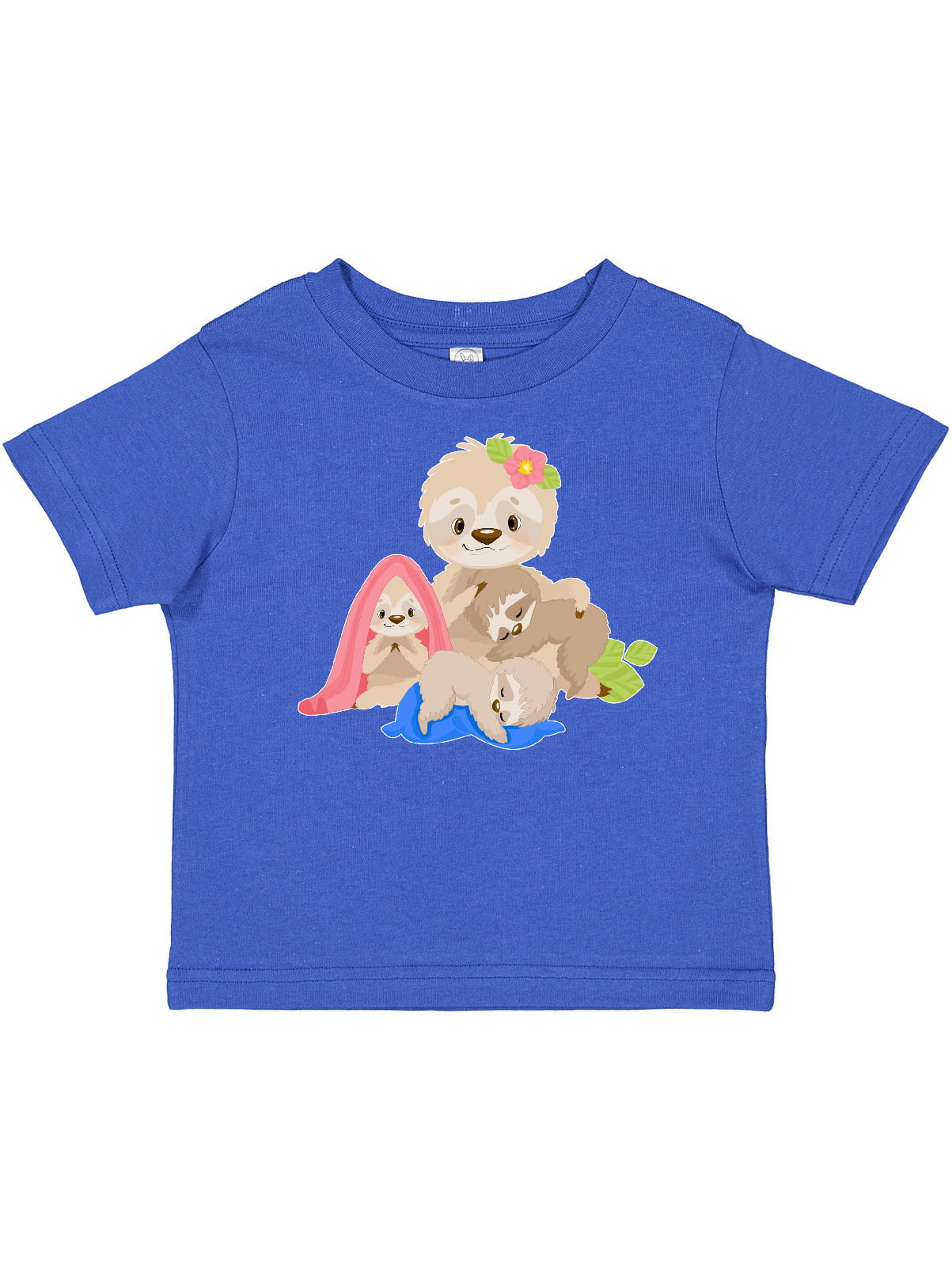 Inktastic Sloth Mom with 3 Baby Sloths Boys or Girls Baby T-Shirt