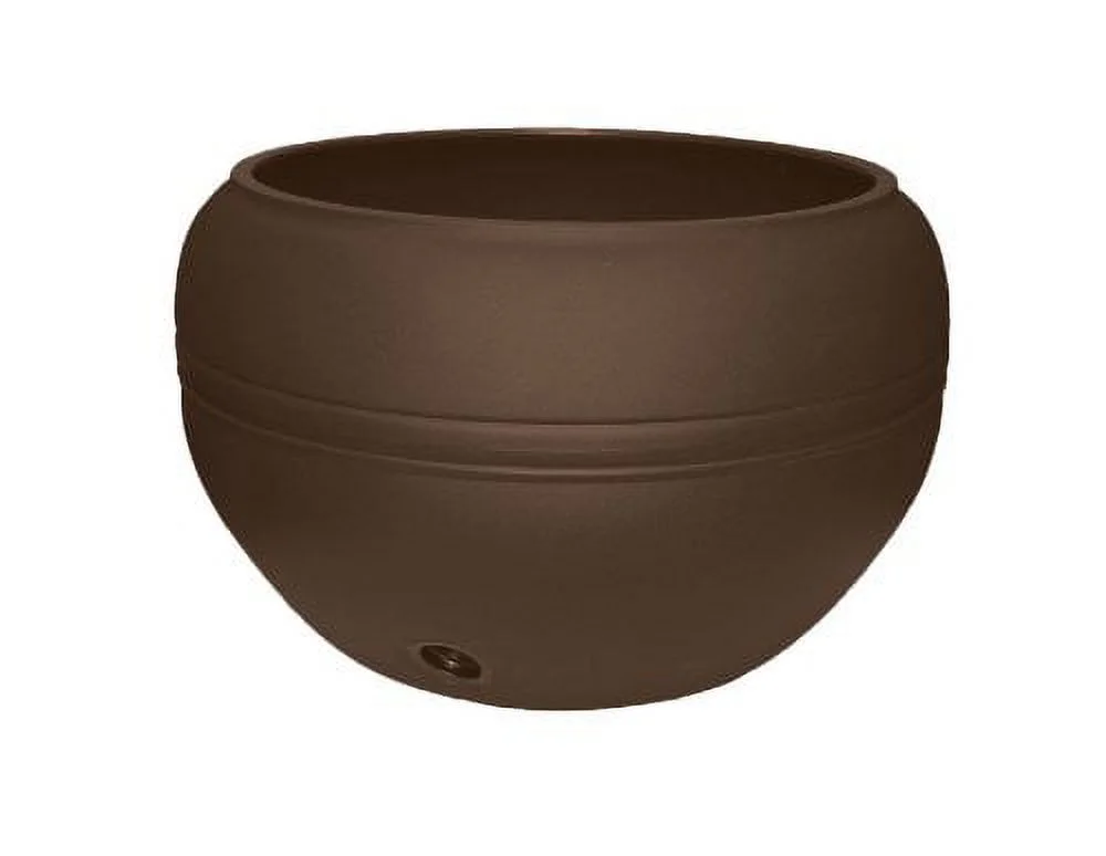 Tusco Products Durable Molded Plastic Hose Pot, 20-Inch, Espresso