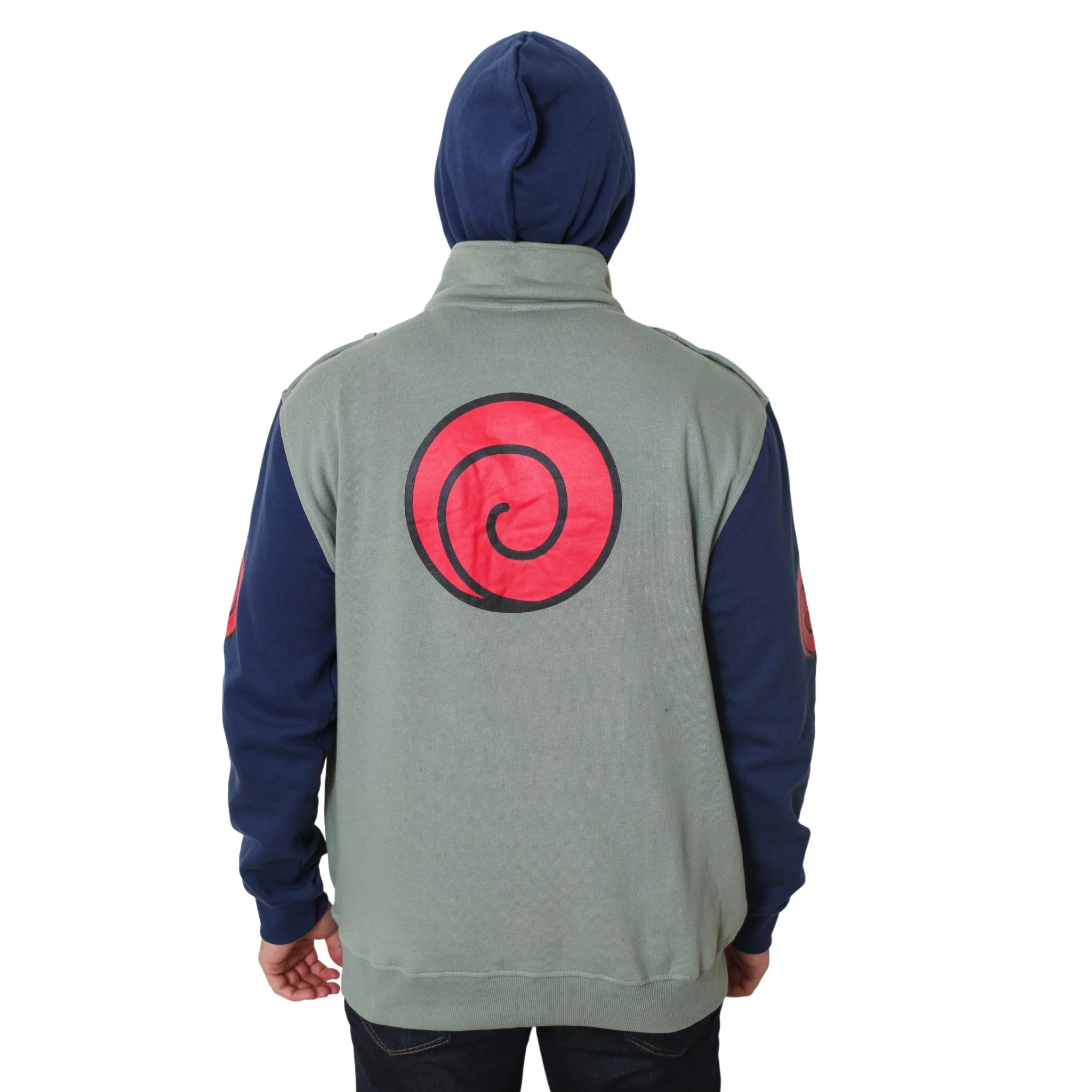 Naruto Shippuden Kakashi Hatake Cosplay Military Style Hoodie With Headband L