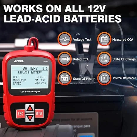 ANCEL BST200 12V Car Battery Load Tester and ANCEL AD310 Classic Enhanced Universal OBD II Scanner Car Engine Fault Code Reader