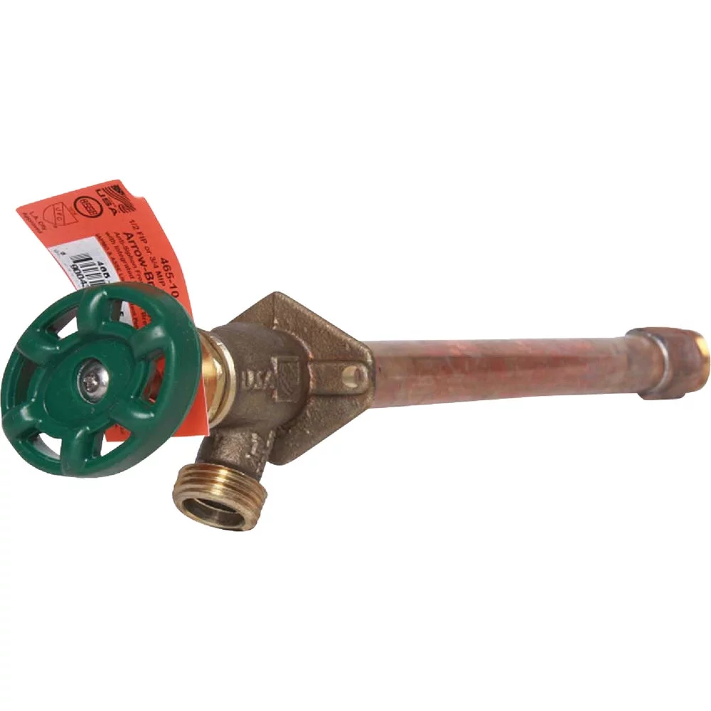 1 PK, Arrowhead Brass 466-10QTLF-Arrowhead Brass 1/2 In. x 1/2 In. MIP x 3/4 In. HT x 10 In. Anti-Siphon Frost Free Wall Hydrant