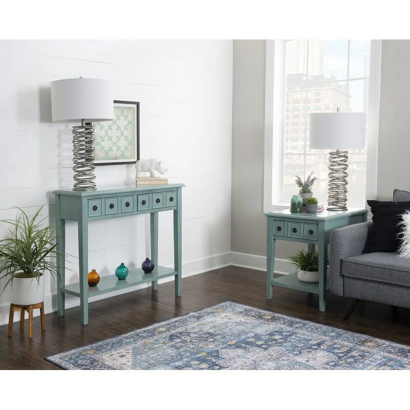 Powell Sadie Side Accent Table Grey