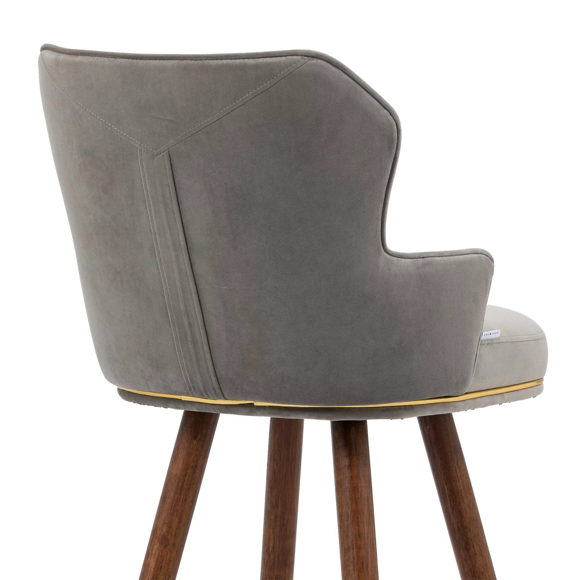 Upholstered Bar Stools, Counter Height Bar Stool Chairs with Solid Wood Legs and Backrest Kitchen Island Padded Barstools with 360-degree Footrest High Dining(Gray,Set of 2)