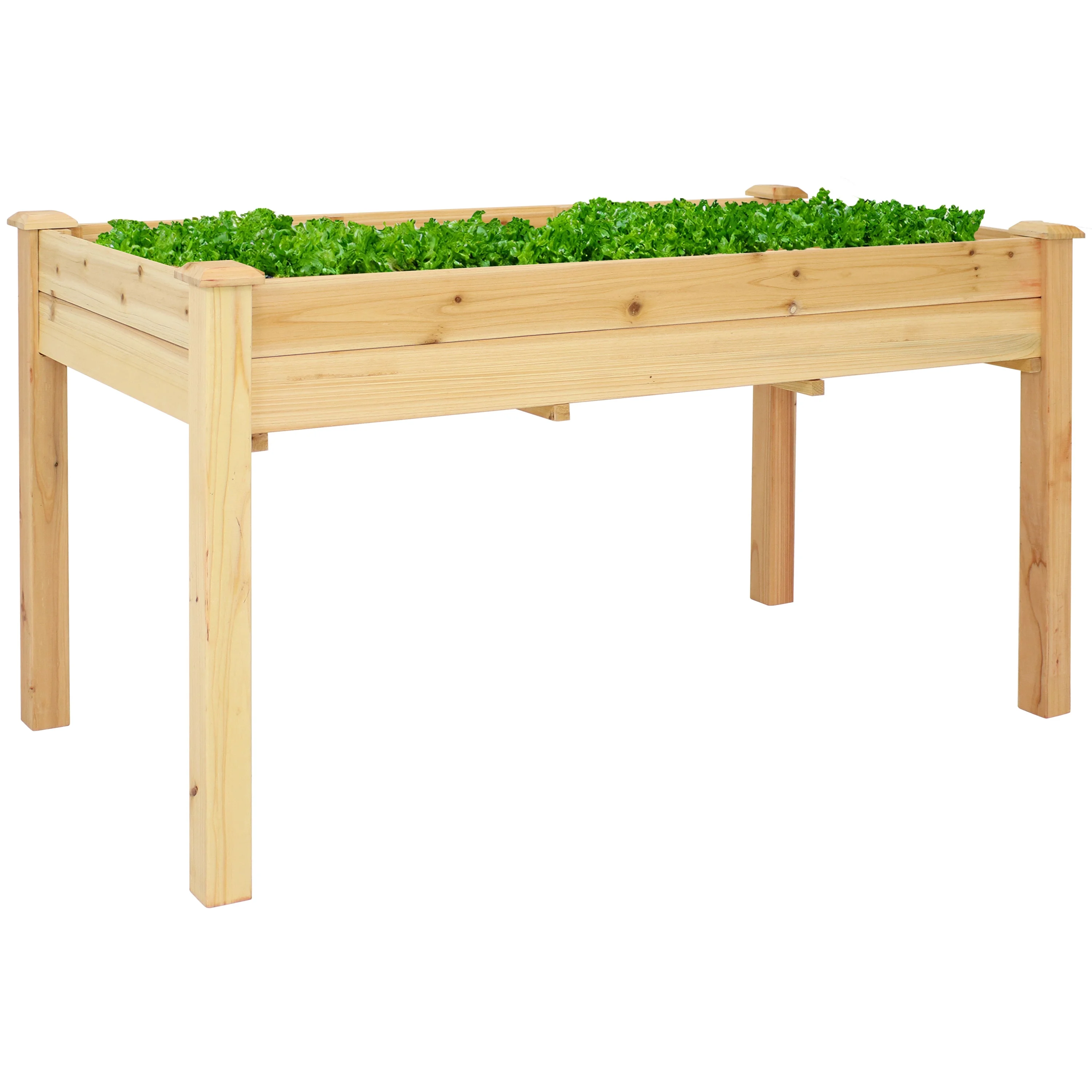 Sunnydaze Outdoor Wood Elevated Garden Planter Box - 27.5