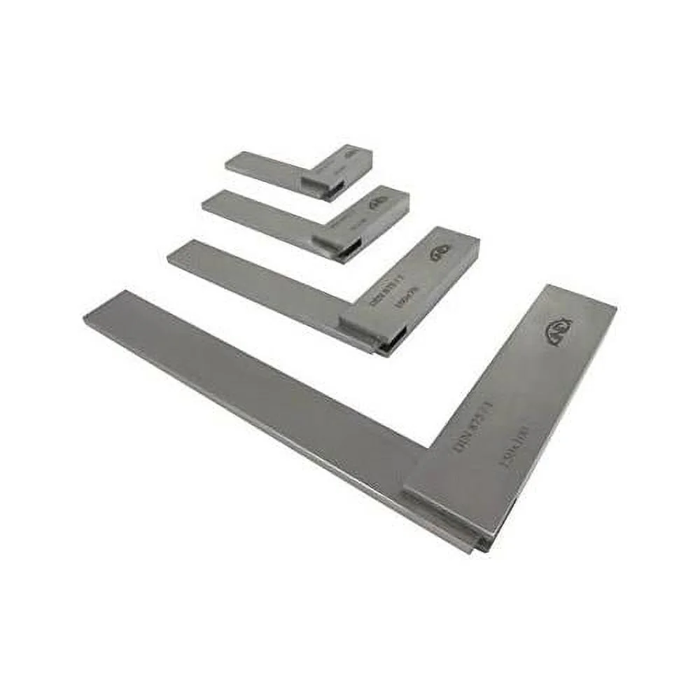 4 Piece Set Of Solid Machinist Square 2-3/8, 3, 4  6 Inches (60, 75, 100  150 Mm) DIN 875/1 (Square W/In 18 Microns Or 0.0007 Inches)