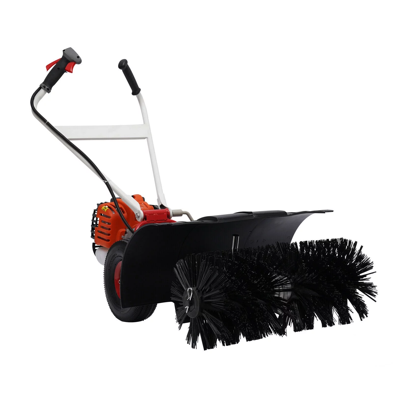 52CC Hand-pushed Road Cleaning Shovel Snow Broom Sweeper Double Handle Cleaner 2 Stroke Gas Power Folding Broom Sweeper Double Handle Hand-pushed Snow Plow