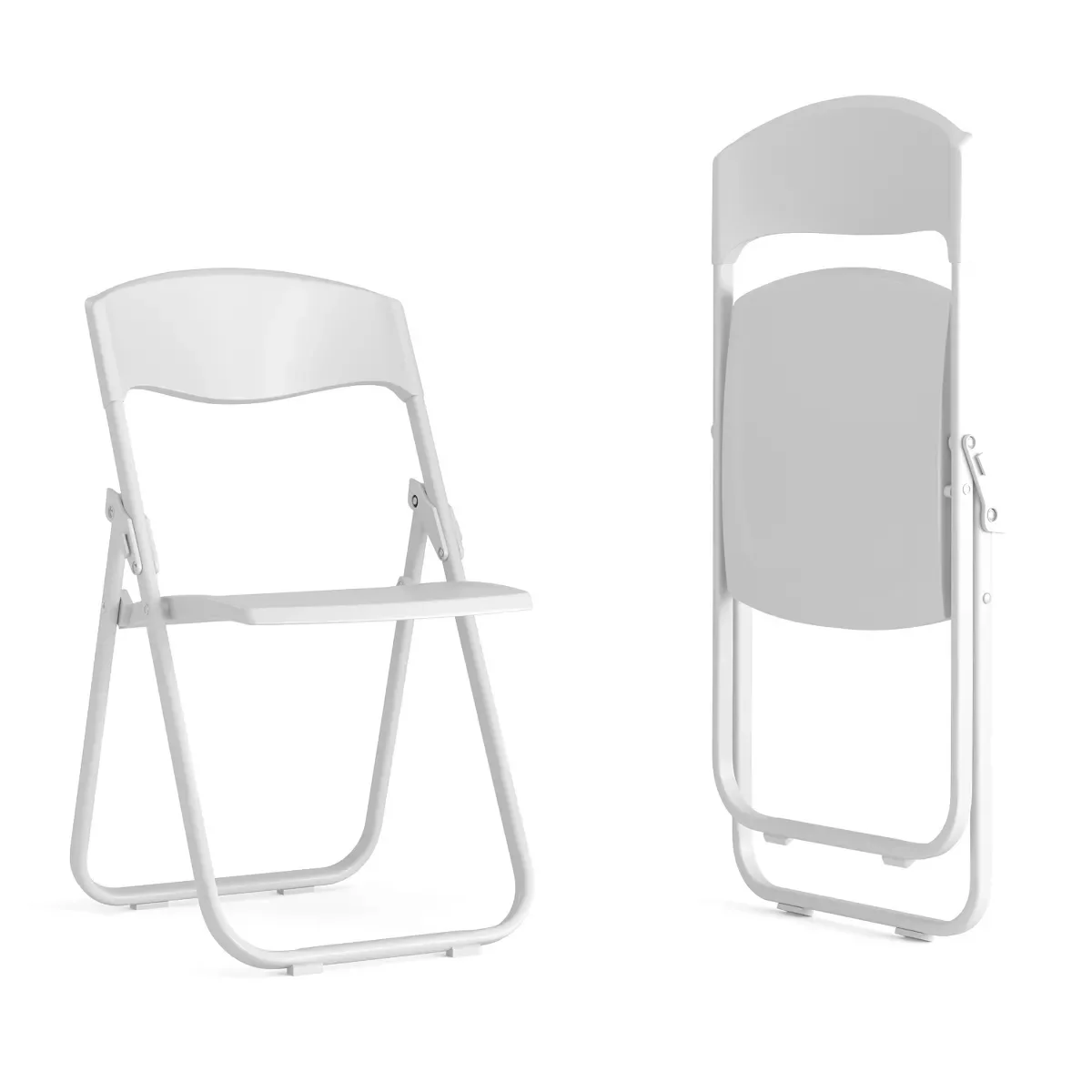 YZL 2 Pack 500 lb. Capacity Heavy Duty Plastic Folding Chair with Built-in Ganging Brackets