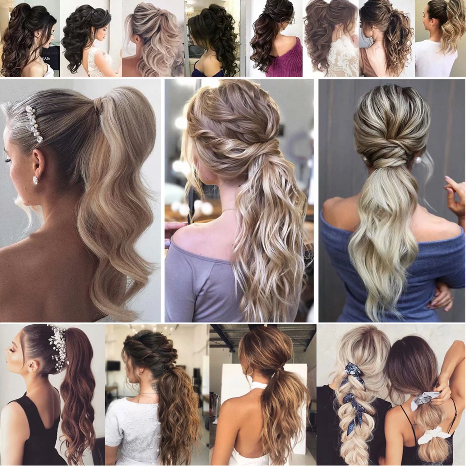 Benehair Clip in Ponytail Hair Extensions Human Hair Ponytail Wrap Around Remy Hair One Piece Silky Straight Human Hair Extensions 22inch #01 Jet Black 95g/pack