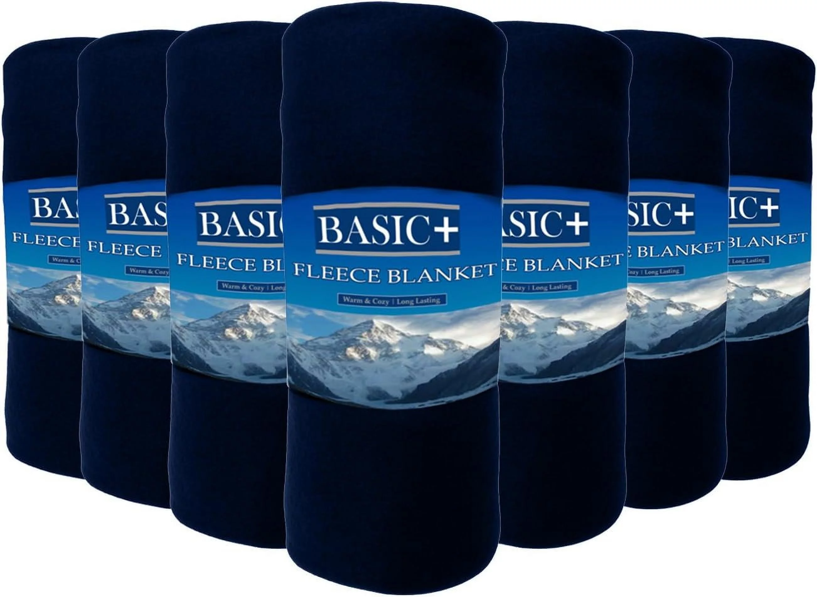 Wholesale Case Packed Fleece Throw Blankets & Decorative Furniture Covers Bulk Of 24 By Premium – 100% Soft, Warm Polyester – Solid Assorted, Individual Colors Available – 50X60 Size - Navy