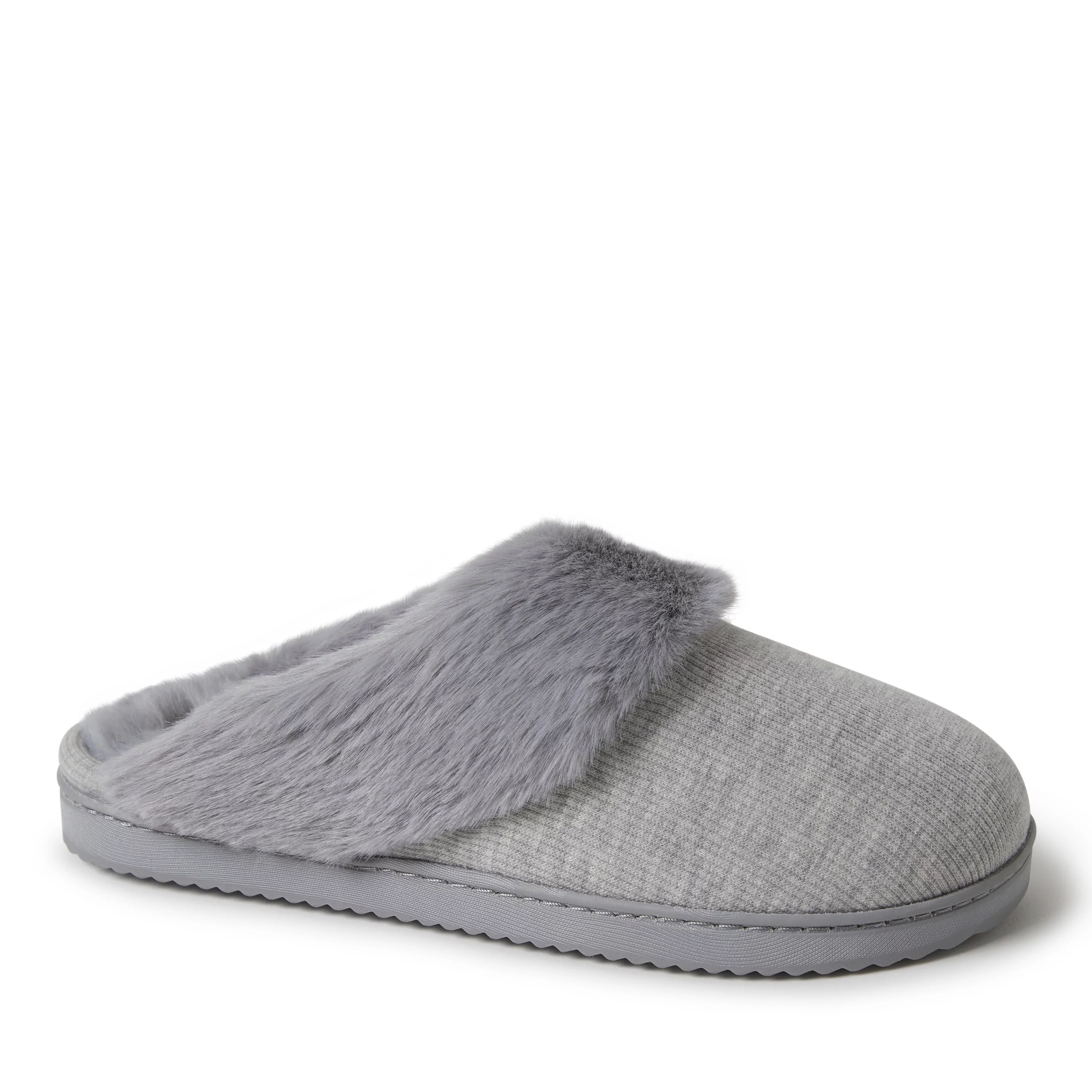 Dearfoams Women's Dahlia Rib Knit Scuff Indoor/Outdoor Slipper