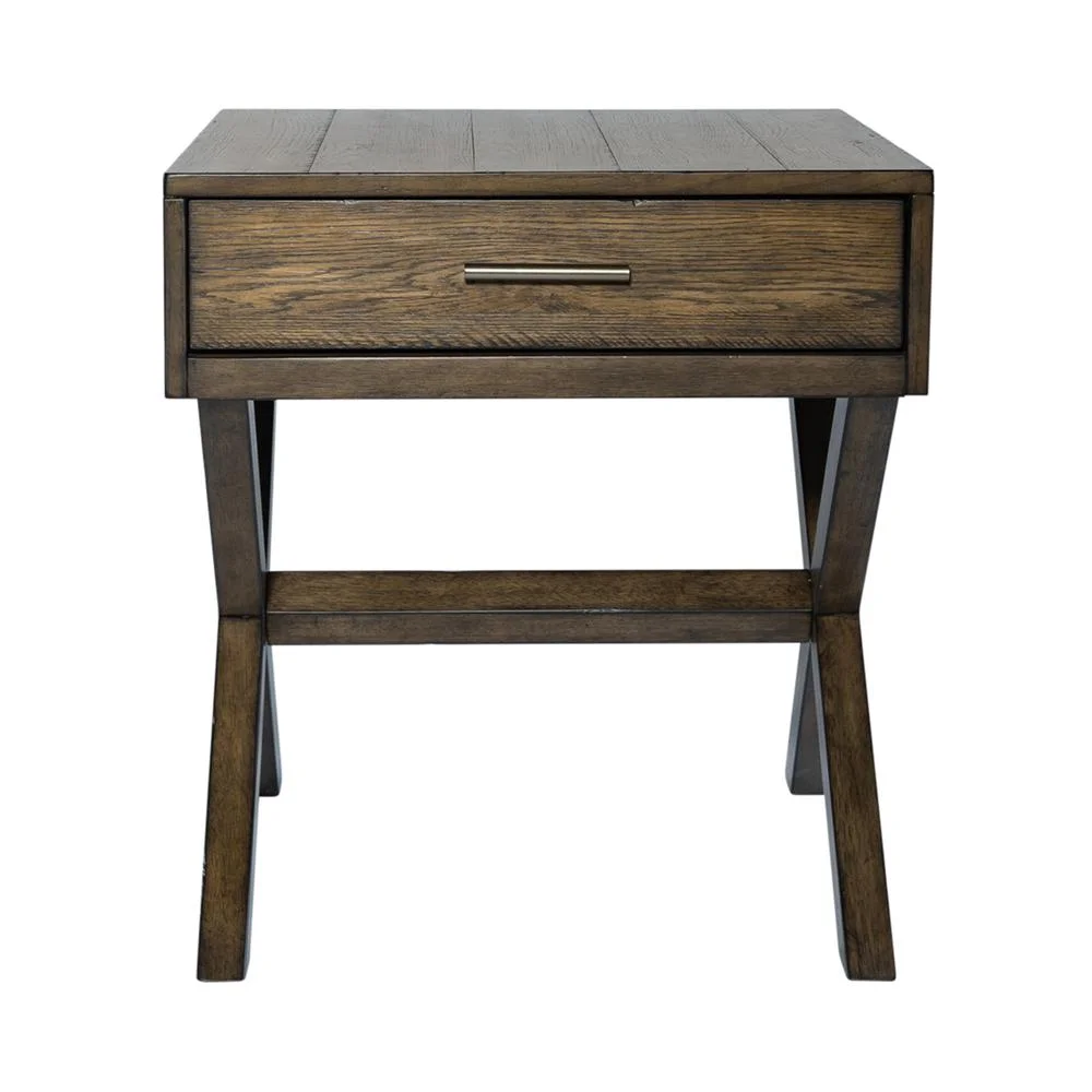 Liberty Furniture Drawer End Table Transitional Brown