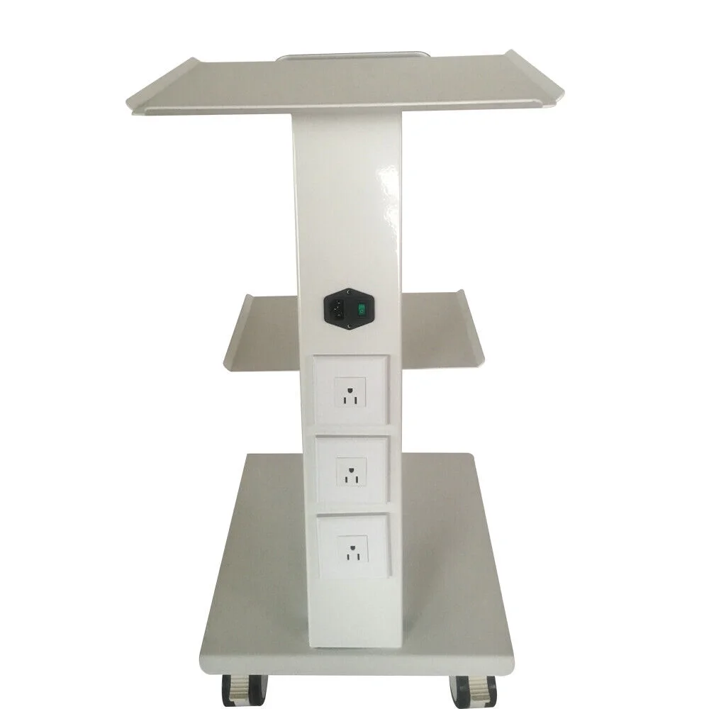 Three Layers Dental Mobile Trolley Medical Cart Salon Equipment & Foot Brakes