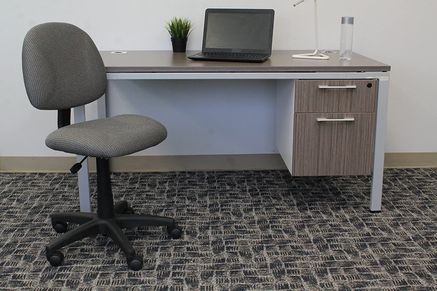 Perfect Posture Delux Fabric Task Chair without Arms in Grey