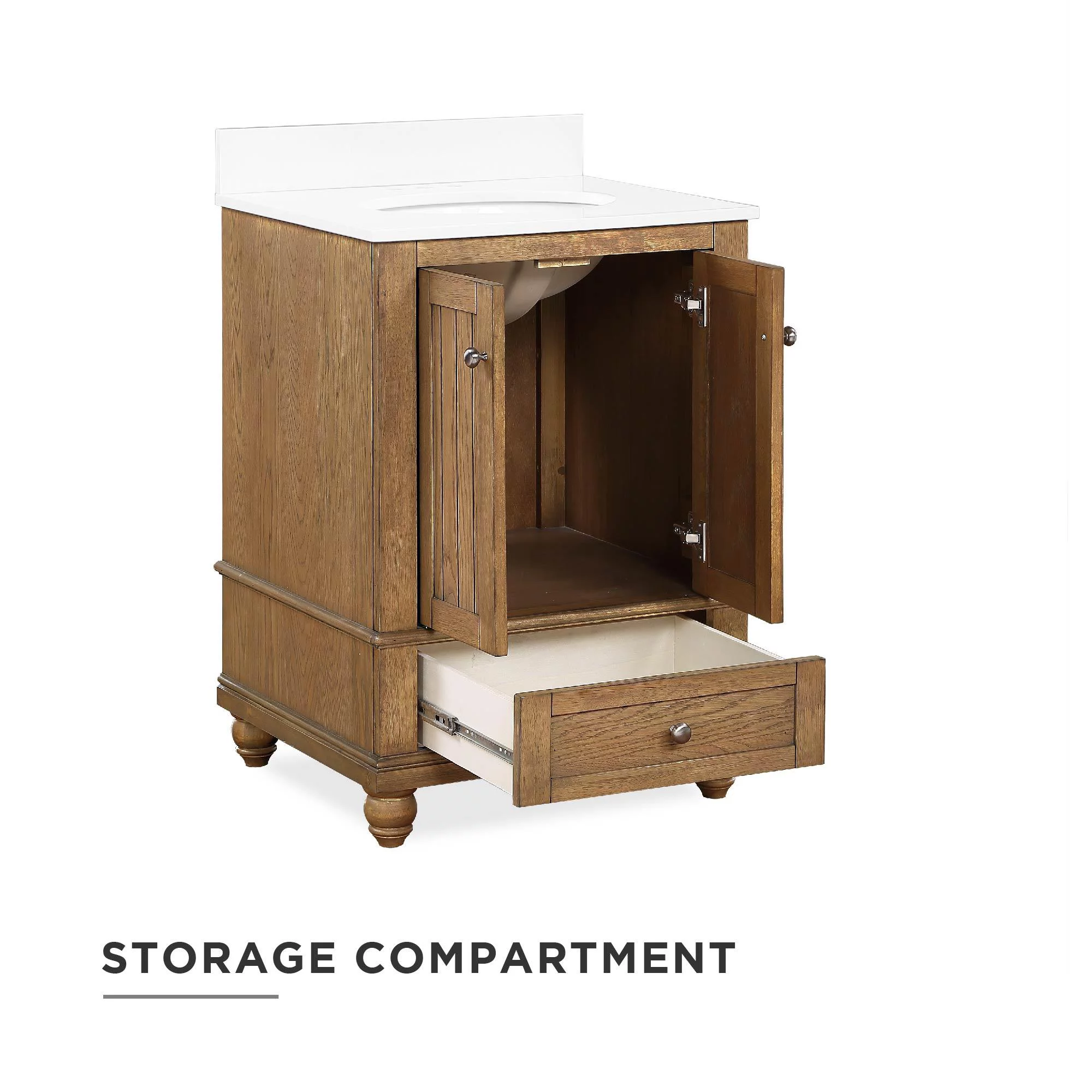 DHP Monteray Beach 24 Inch Bathroom Vanity with Sink, Natural