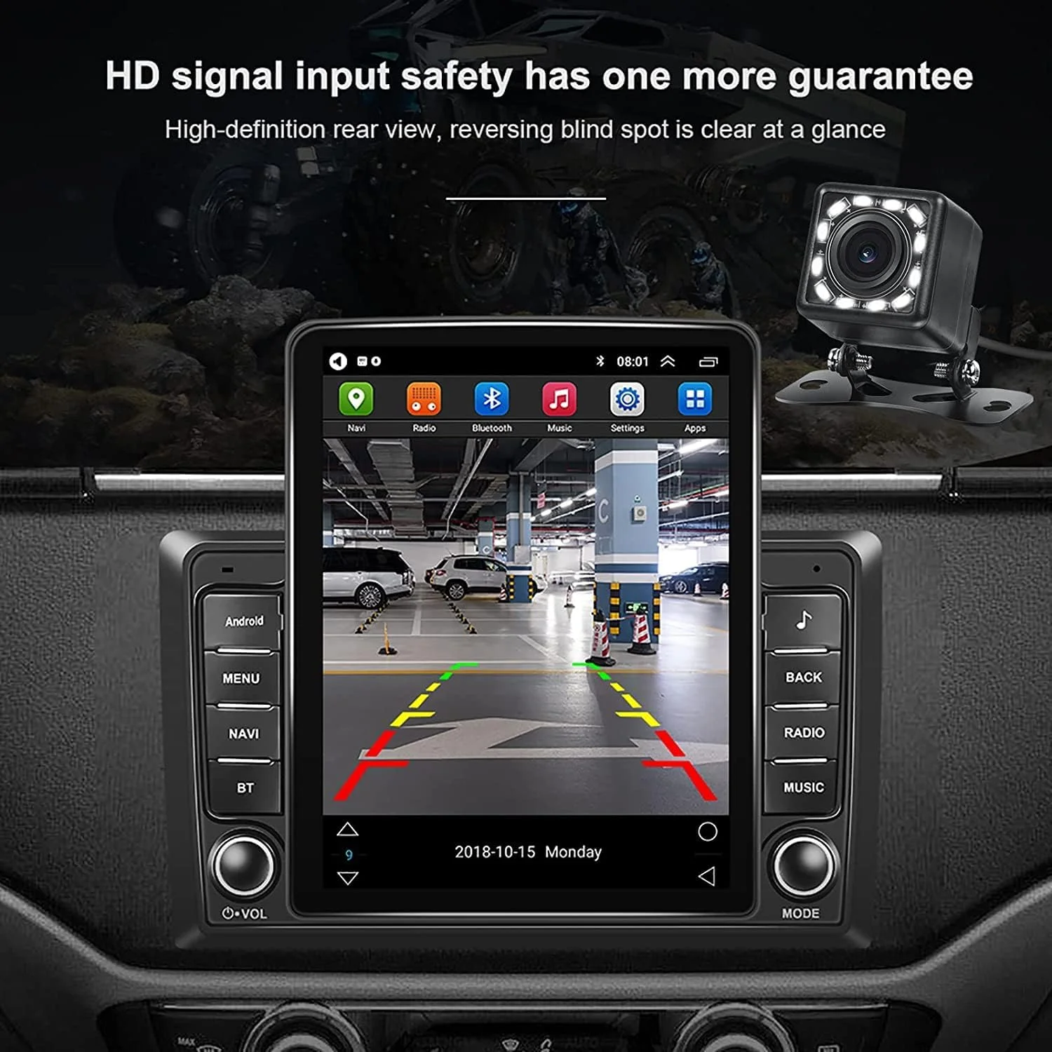 Double Din Car Stereo, 9.7in LCD Vertical Screen, USB Ports, Mirror Link, WiFi GPS, Car Stereo FM Radio Receiver Multimedia Player for 11