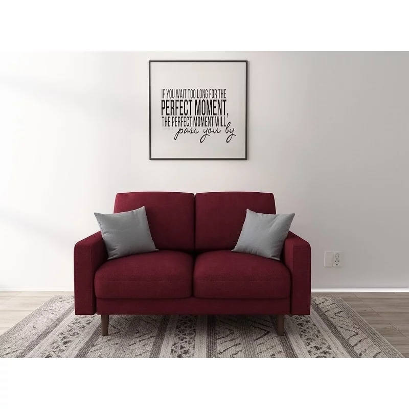 US Pride Furniture Danger 2 Seat Brown Upholstered Loveseat Arm Chairs Blue