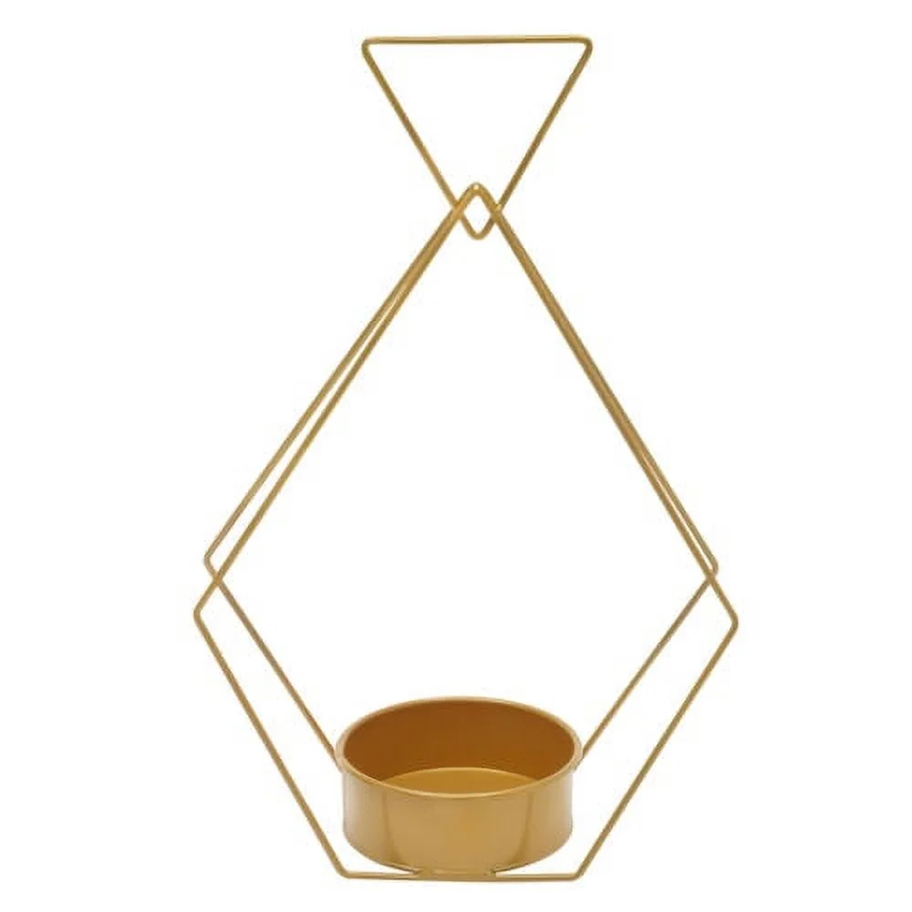 10pcs Gold Metal Diamond Shape Flower Vases Tabletop Wedding Centerpieces Stand