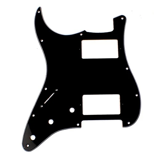 Left handed Strat style HH Layout Guitar Pickguard,3ply black