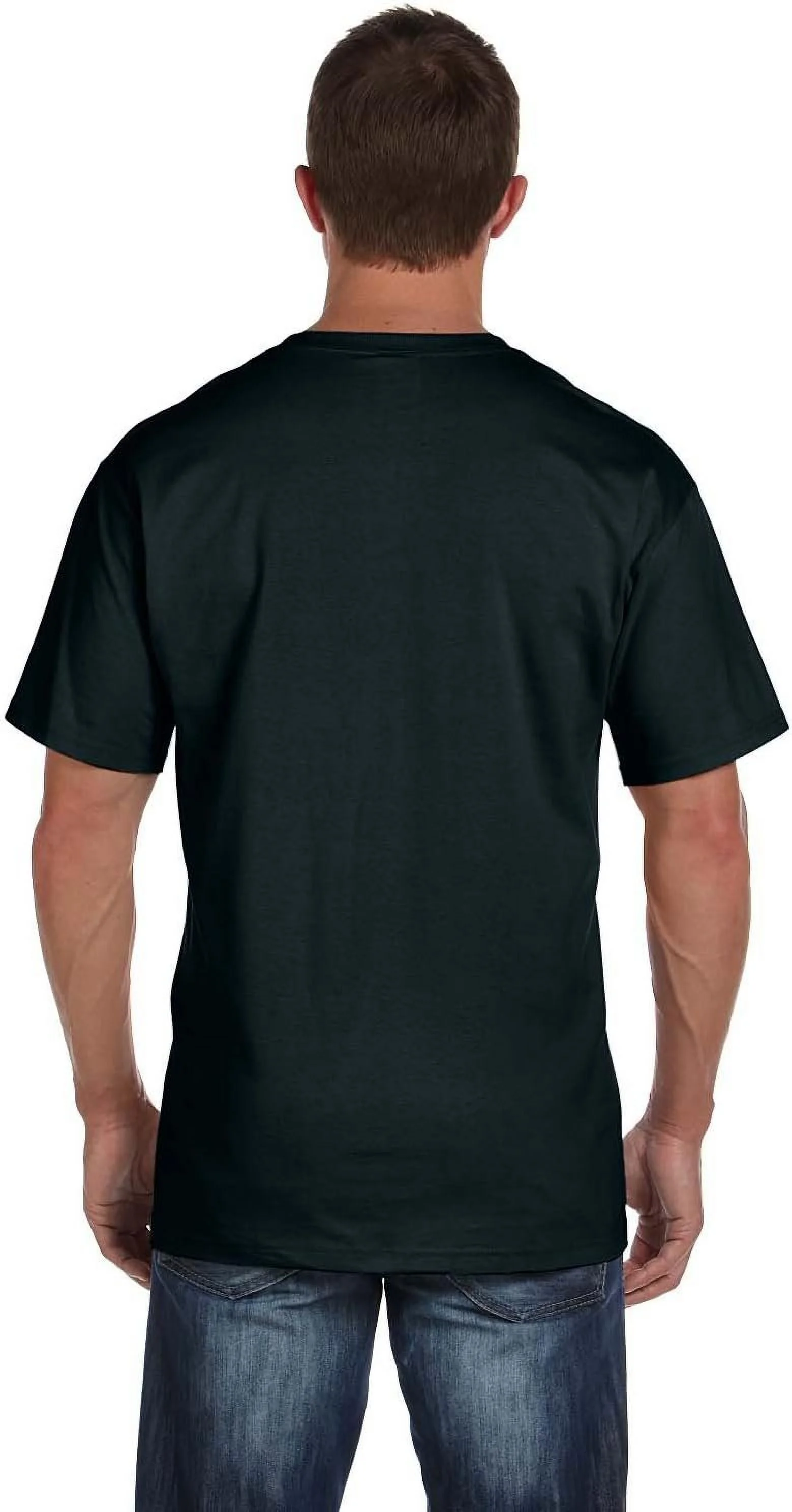Fruit of the Loom 5 oz. 100% Heavy Cotton HD Pocket T-Shirt (3931P), Black, 2XL