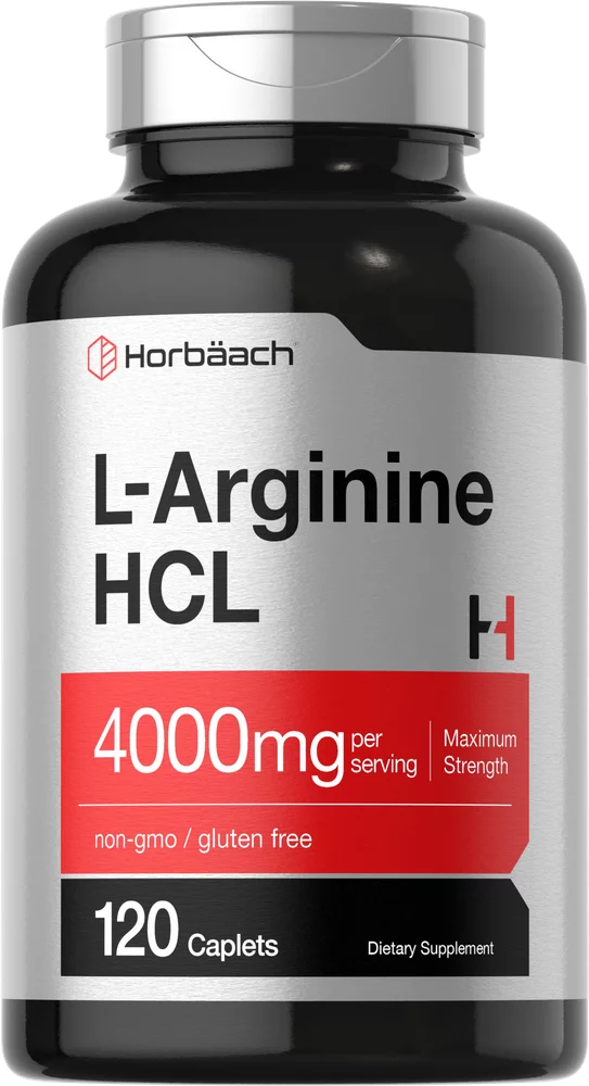 L Arginine 4000mg | 120 Caplets | Nitric Oxide Precursor | by Horbaach