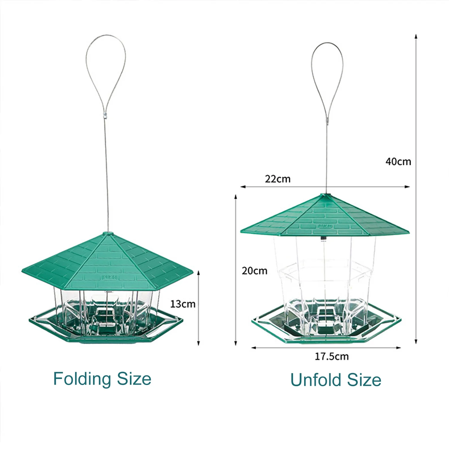 Bird Feeders for Outside, Retractable Bird Feeders for Outdoors Hanging, Feeder Squirrel Proof for Outdoor, Garden Yard Decoration (Green)