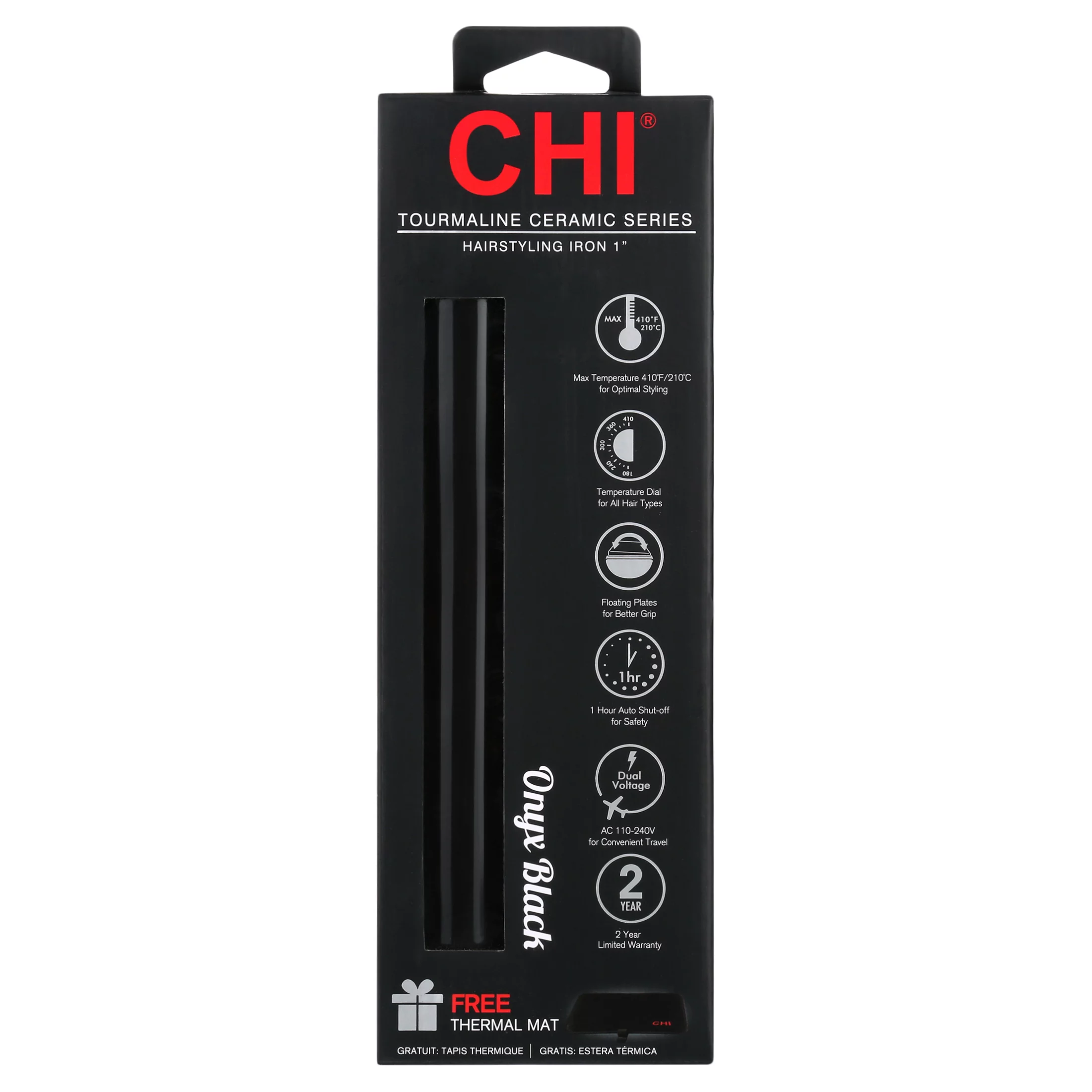 Chi Tourmaline Ceramic Hair Straightening Flat Iron, 1