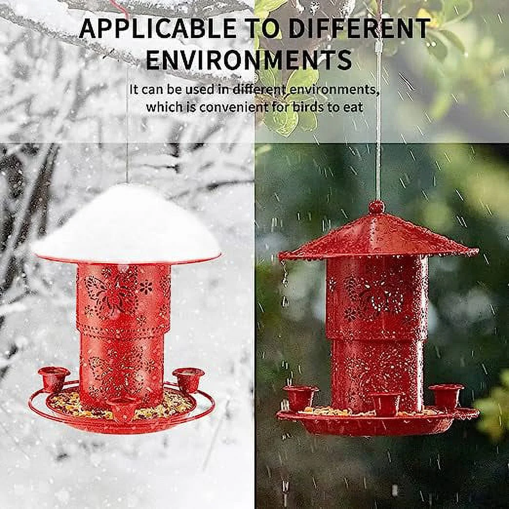 Bird Feeders for Outdoors Hanging,Squirrel Proof Bird Feeder with 3 Water Cup for Wild Bird Feeders for Outside Garden Yard