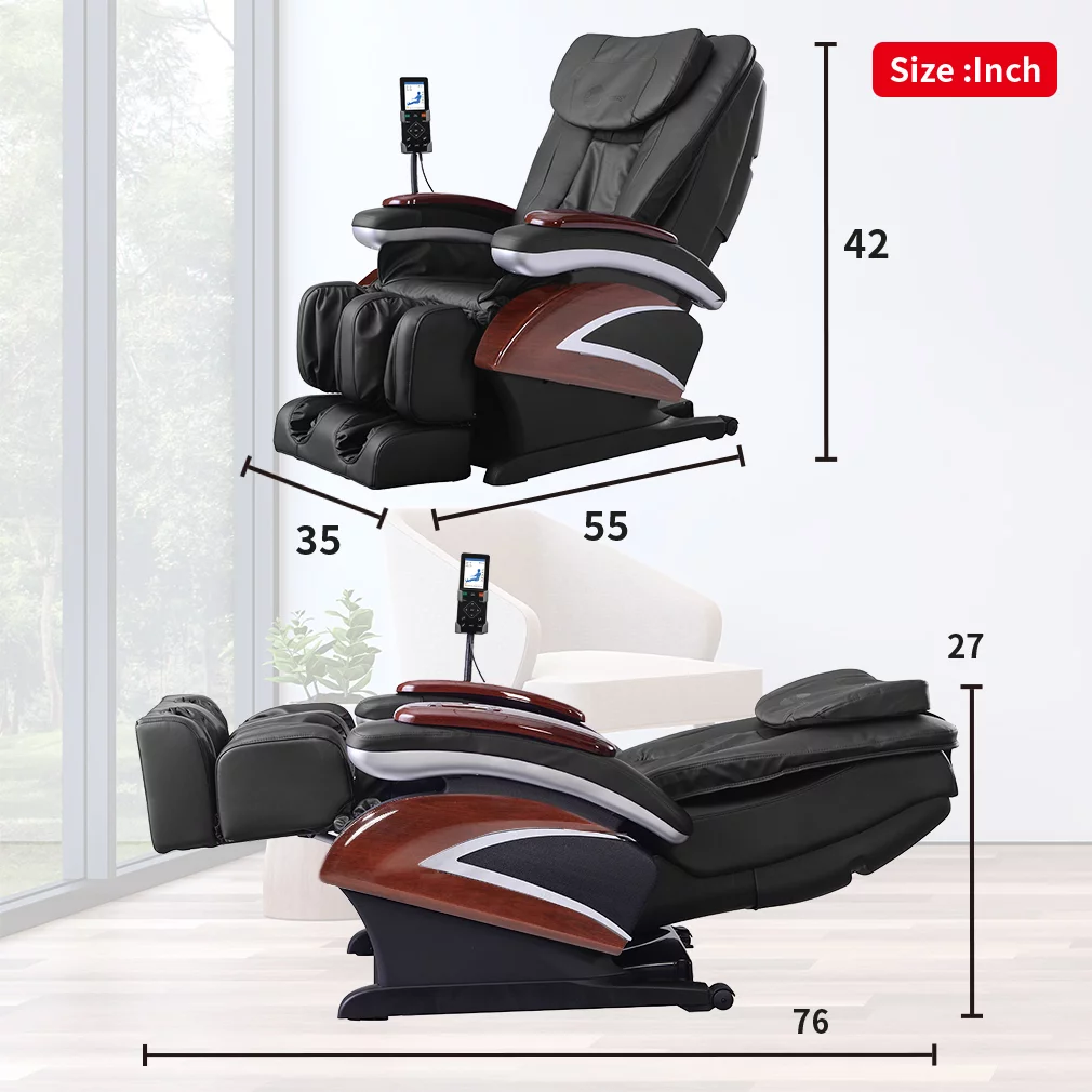 Full Body Electric Shiatsu Massage Chair Recliner with Built-in Heat Therapy Air Massage System Stretch Vibrating PS4,Black