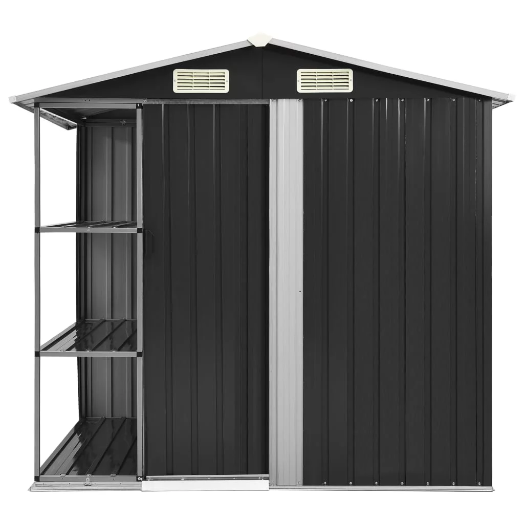 Charmma Garden Shed with Rack Anthracite 80.7