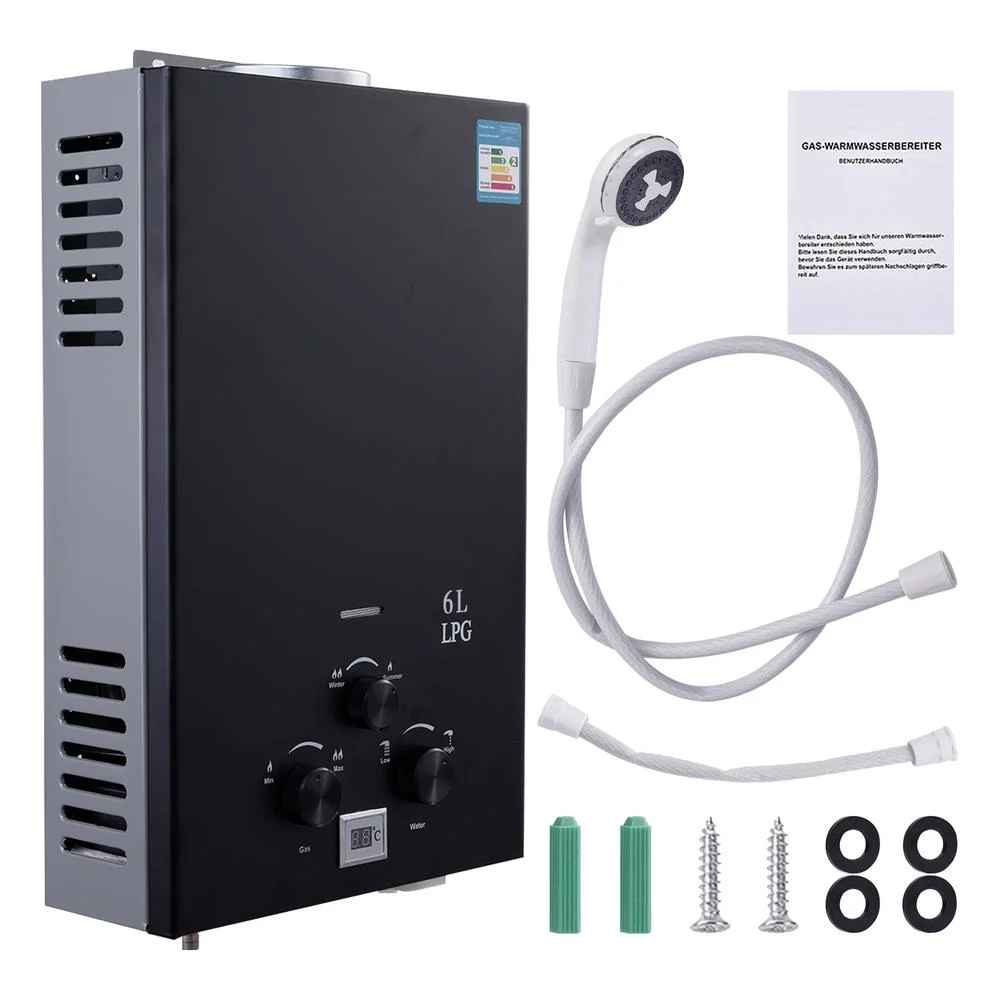 WZTO Tankless Water Heater | 6L Stainless Steel Instant Hot Water Heater Propane Shower Water Heater | Compact Camping Water Heater On-Demand Instant Water Heater for Shower