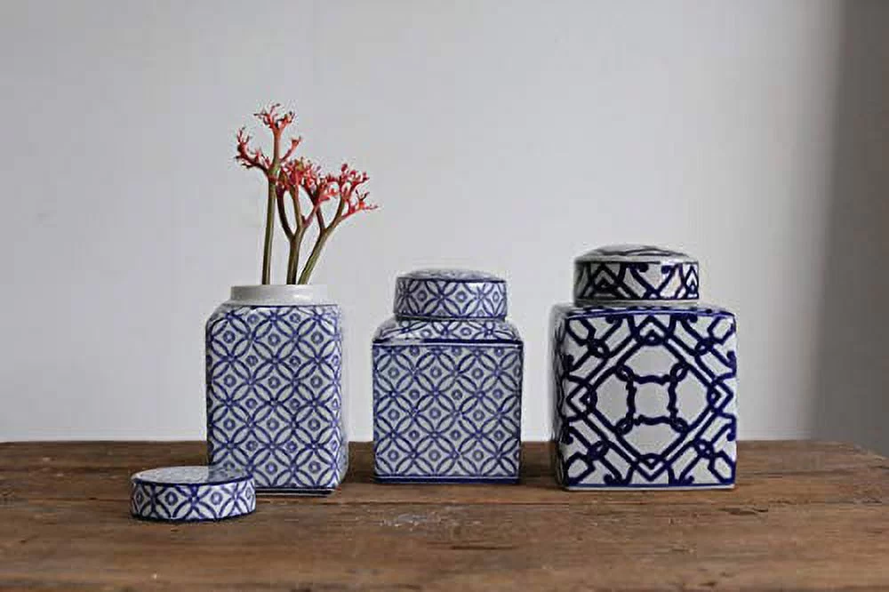 Desert Fields Blue and White Ginger Jar