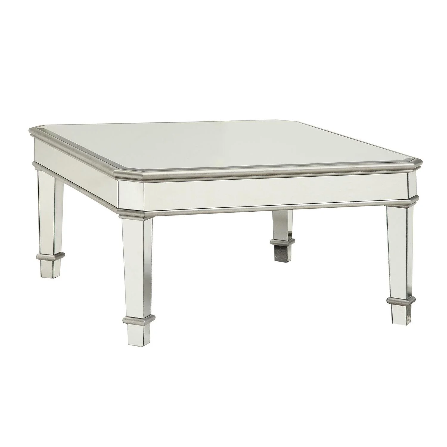 Coaster Cairns Square Mirrored Coffee Table Silver-Shape:Square
