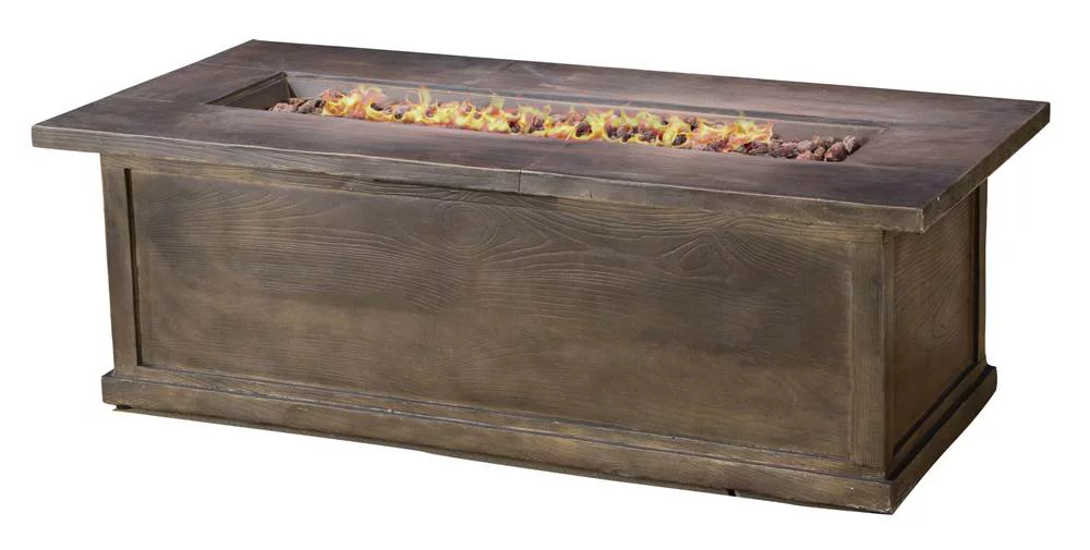 Christopher Knight Home Anchorage Concrete/ Iron Outdoor Liquid Propane Fire Table Set with Lava Rock by  - N/A brown